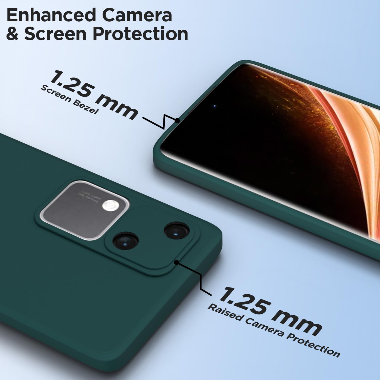 Pikkme Vivo V30 5G Liquid Silicone Back Cover (Green)