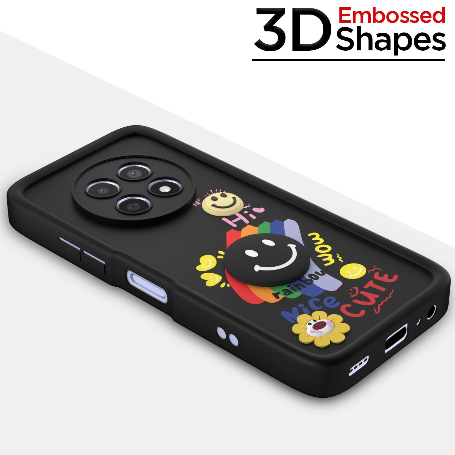 Realme Narzo 70x 5G/N65/13/12/12X 5G/C65 mobile back cover in black by Pikkme – photo 3