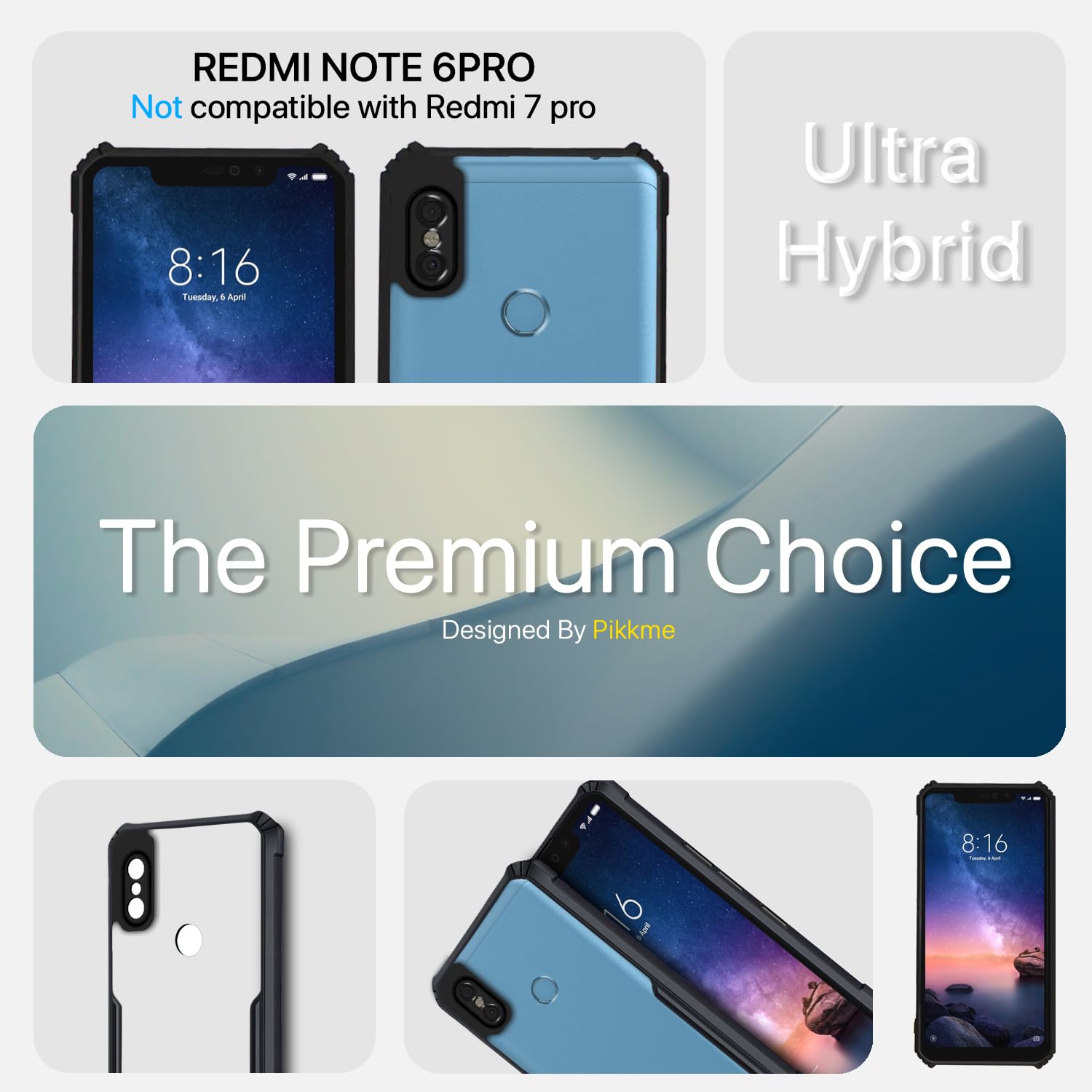Redmi Note 6 Pro back cover in black by Pikkme – photo 2