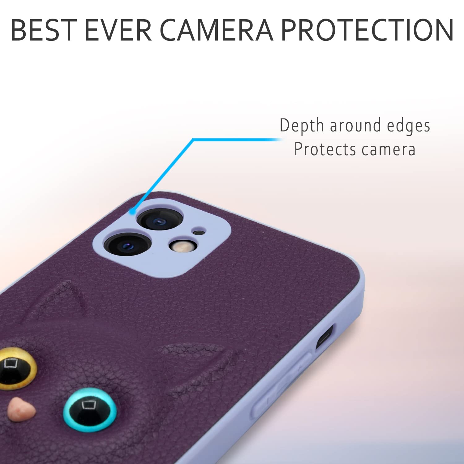 Pikkme iPhone 11 Kitty Back Cover (Purple)