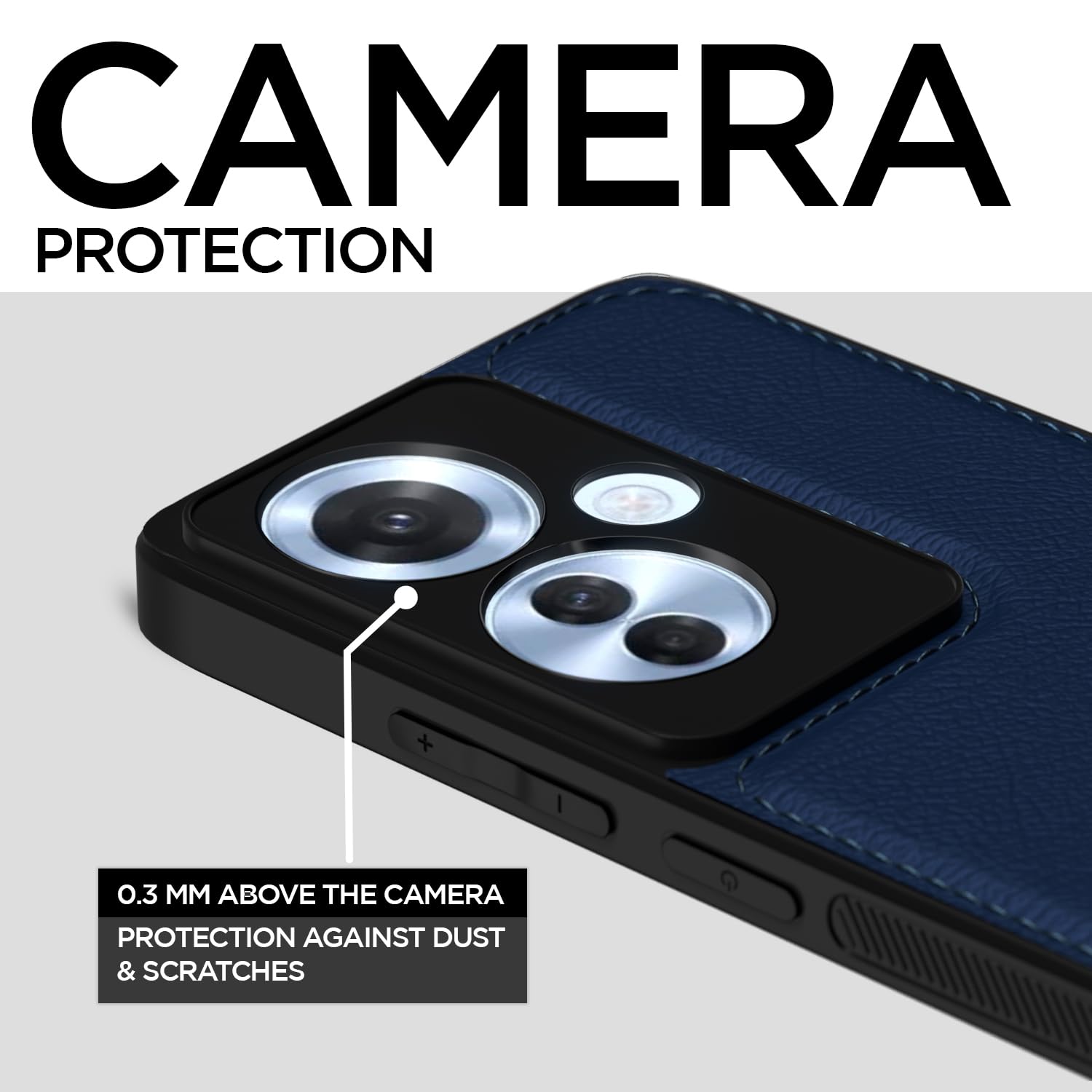 Pikkme Oppo F25 Pro 5G Leatherback Back Case | Blue