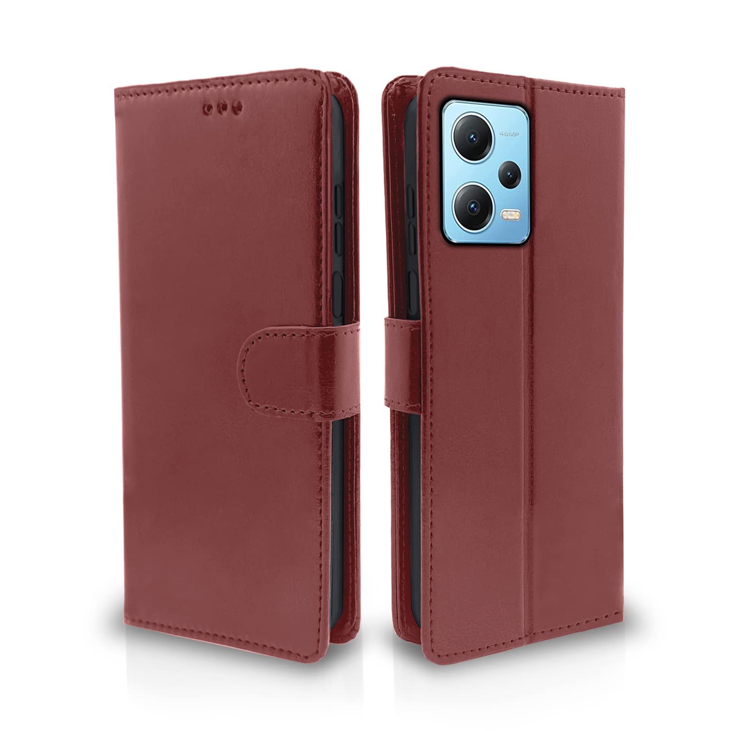 Poco X5/Redmi Note 12 5G Wallet flip cover in brown by Pikkme