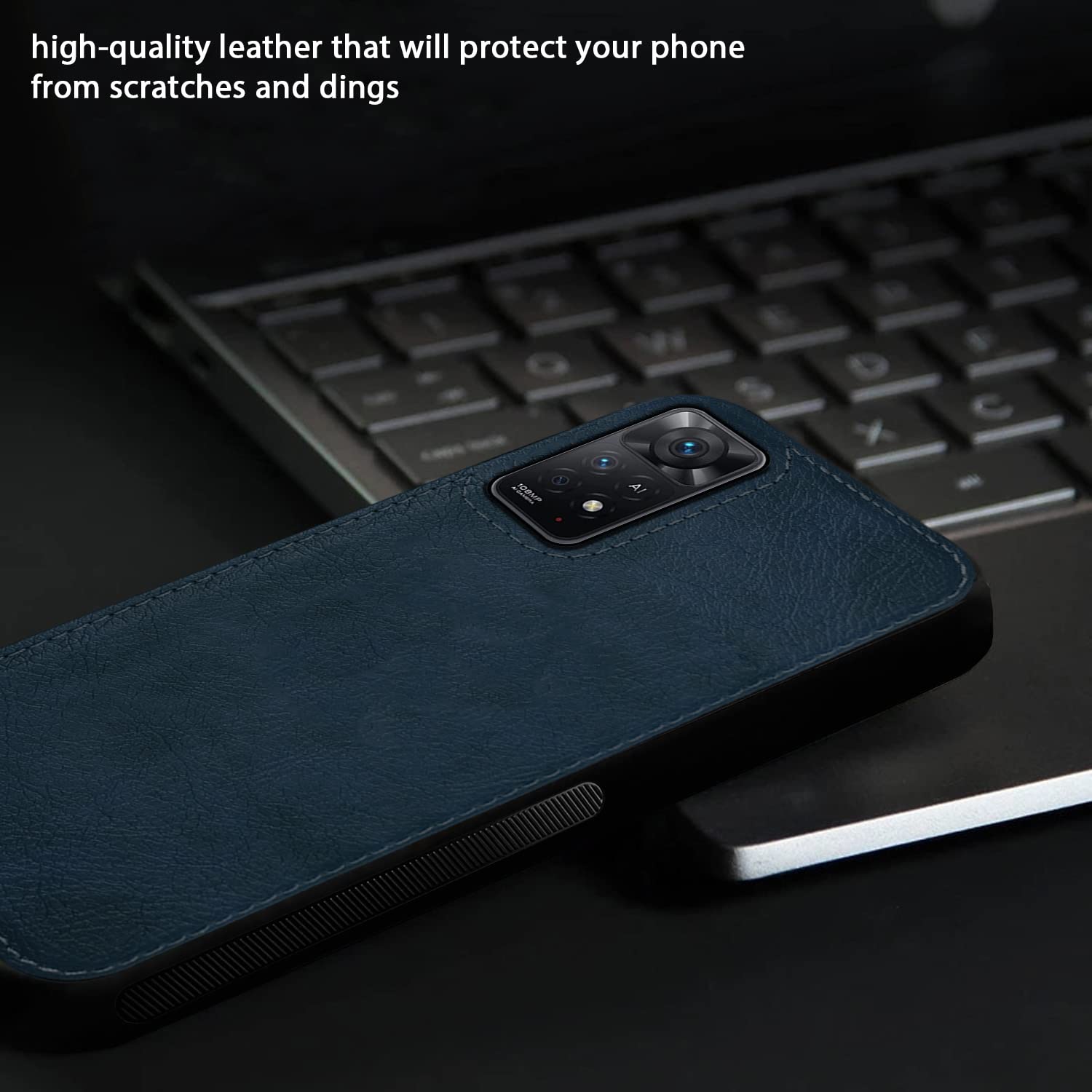 Pikkme Redmi Note 11 Pro/Note 11 Pro Plus 5G Leatherback Back Case | Blue