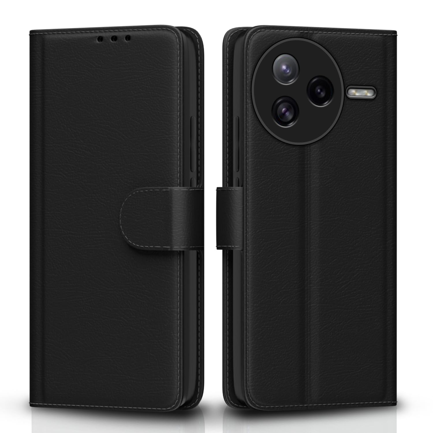 Poco F7 Pro 5G Vintage Flip Cover - Black