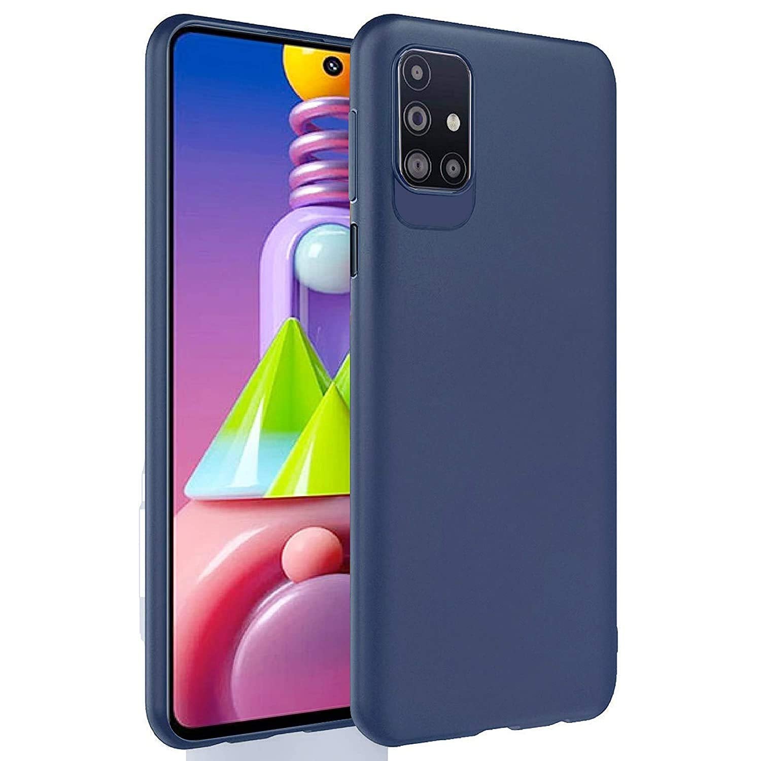 Samsung M51 Matte back cover in blue by Pikkme