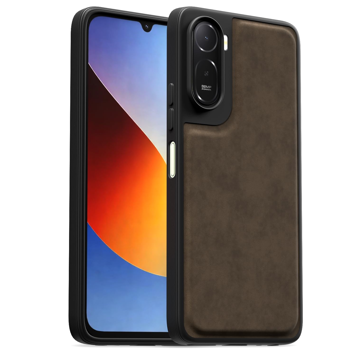 Pikkme Redmi A7 Pro/Poco C85x 5G Leather coffee phone cover