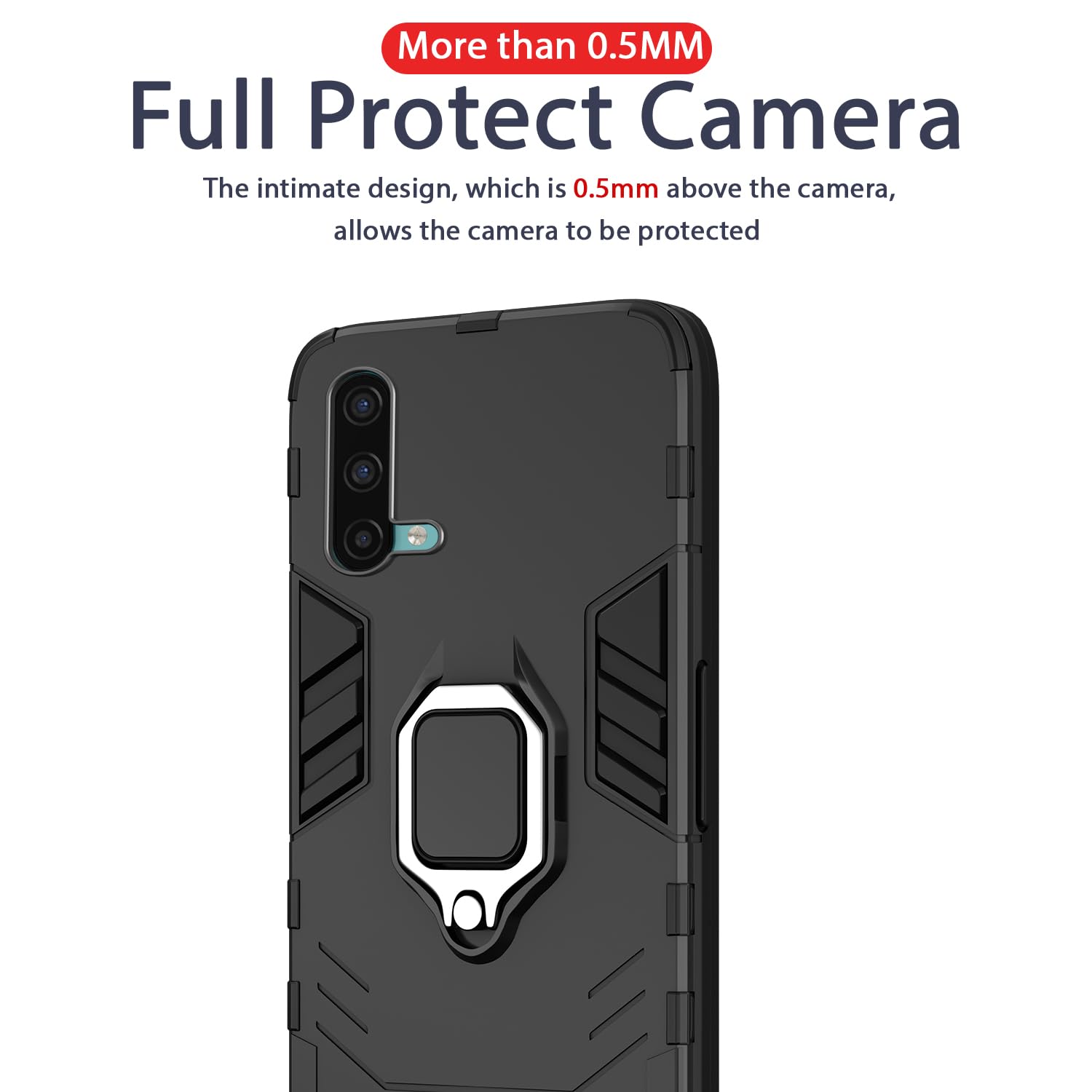 Pikkme OnePlus Nord Ce 5G D5 Tough Armor Back Cover | Black