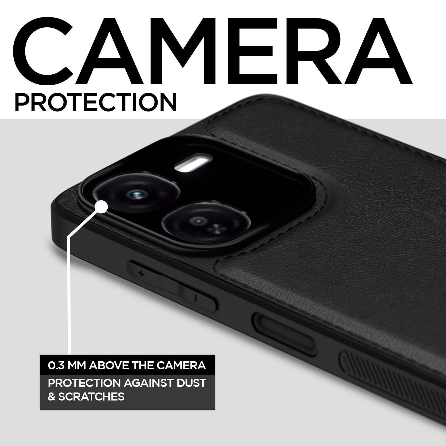 Pikkme iQOO Z9X 5G Leather Back Case | Black
