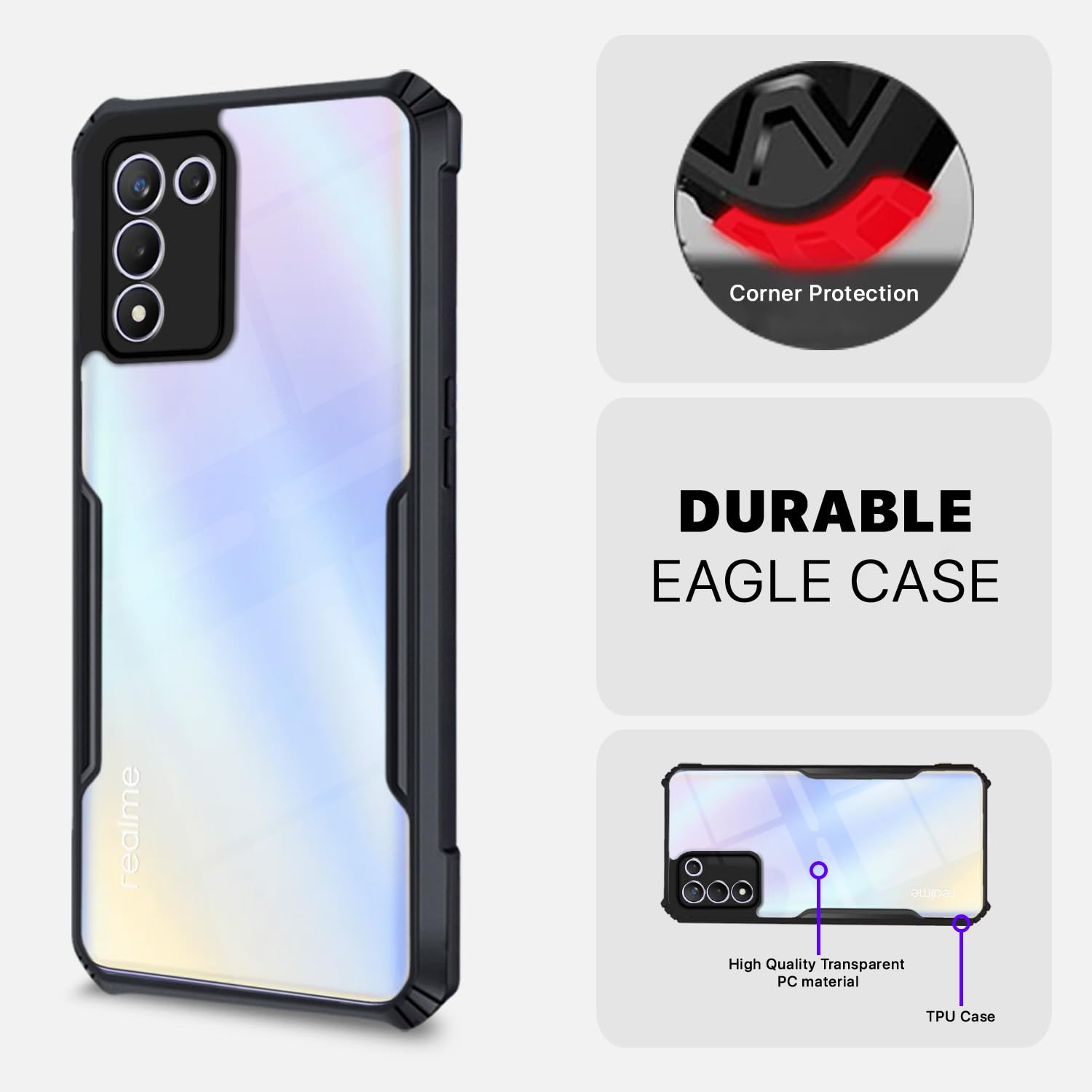 Pikkme Realme 9 5G SE/Realme 9 5G Speed Edition Back Cover (Black)