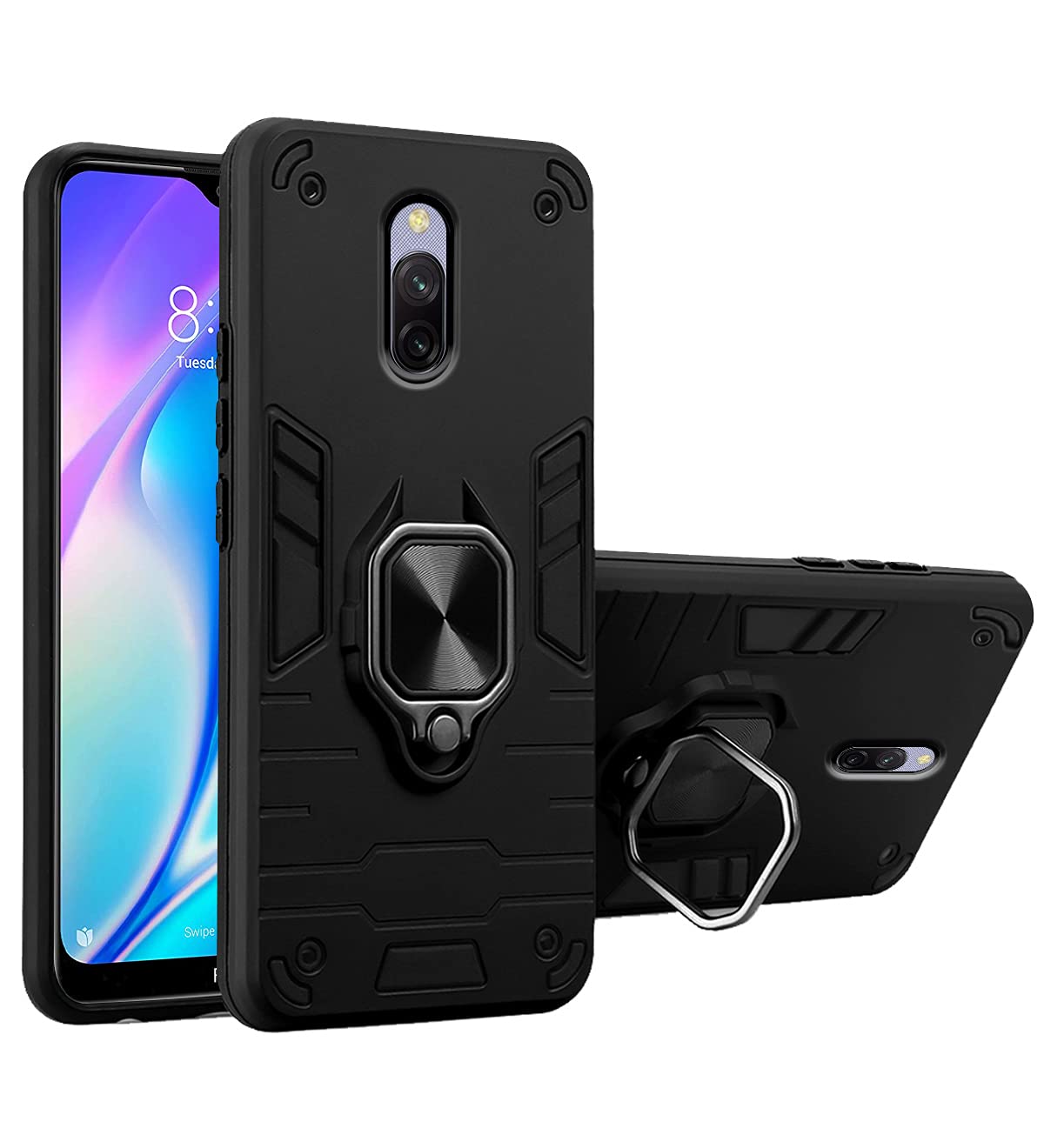 Pikkme black D5 Tough Armor mobile cover for Redmi 8a