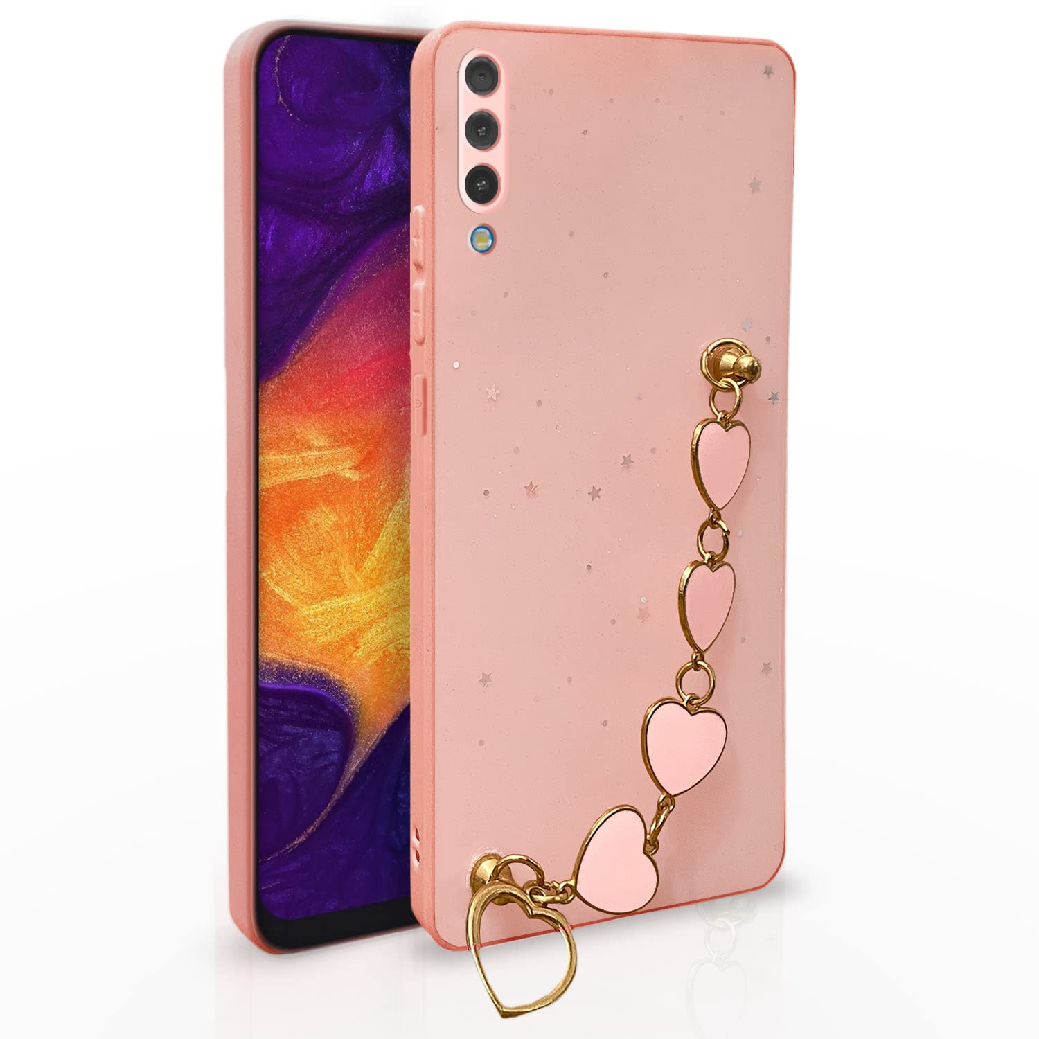 Samsung A50/A50S/A30S Chain phone cover in pink by Pikkme