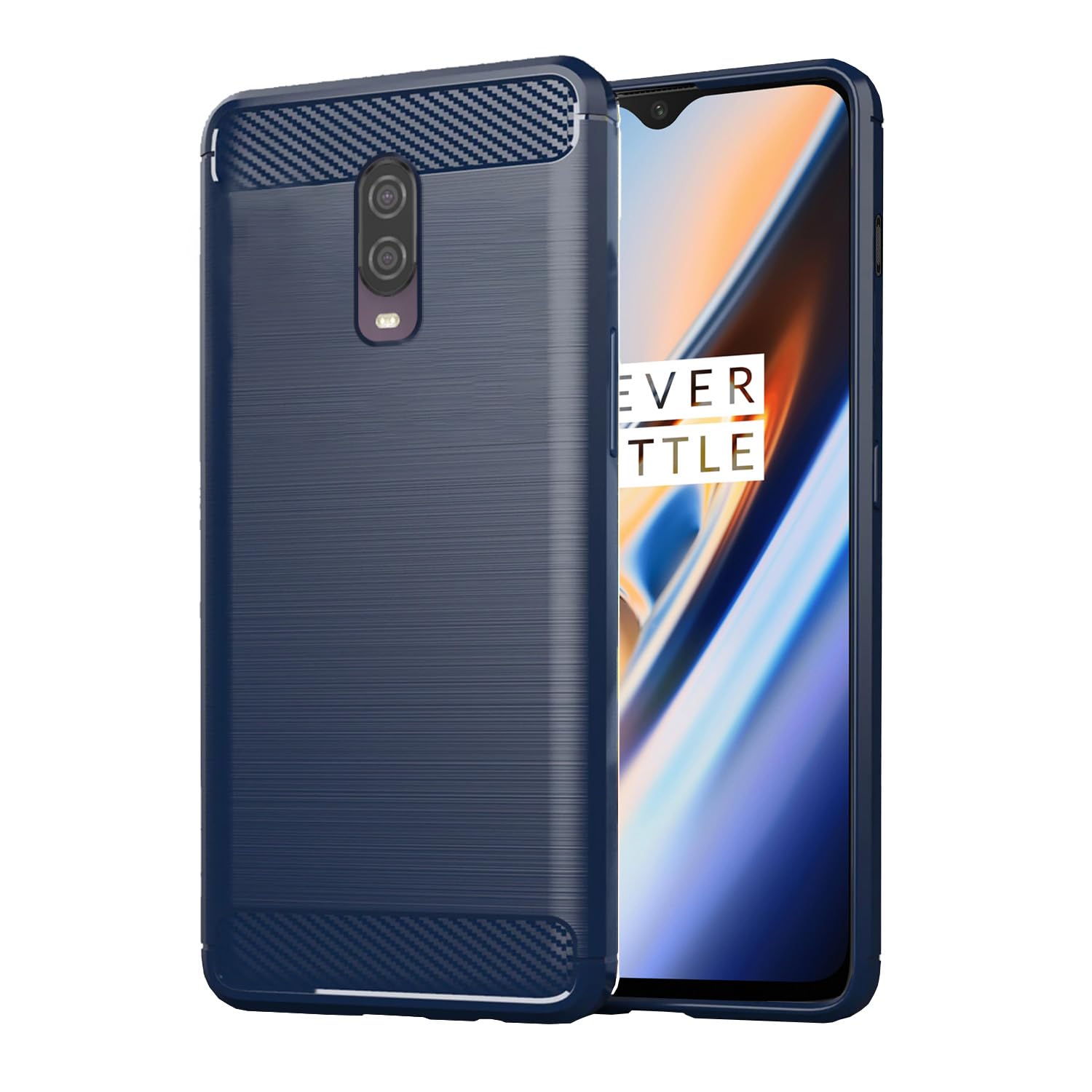 Oneplus 6T Hybrid Carbon Fiber Back Cover - Blue