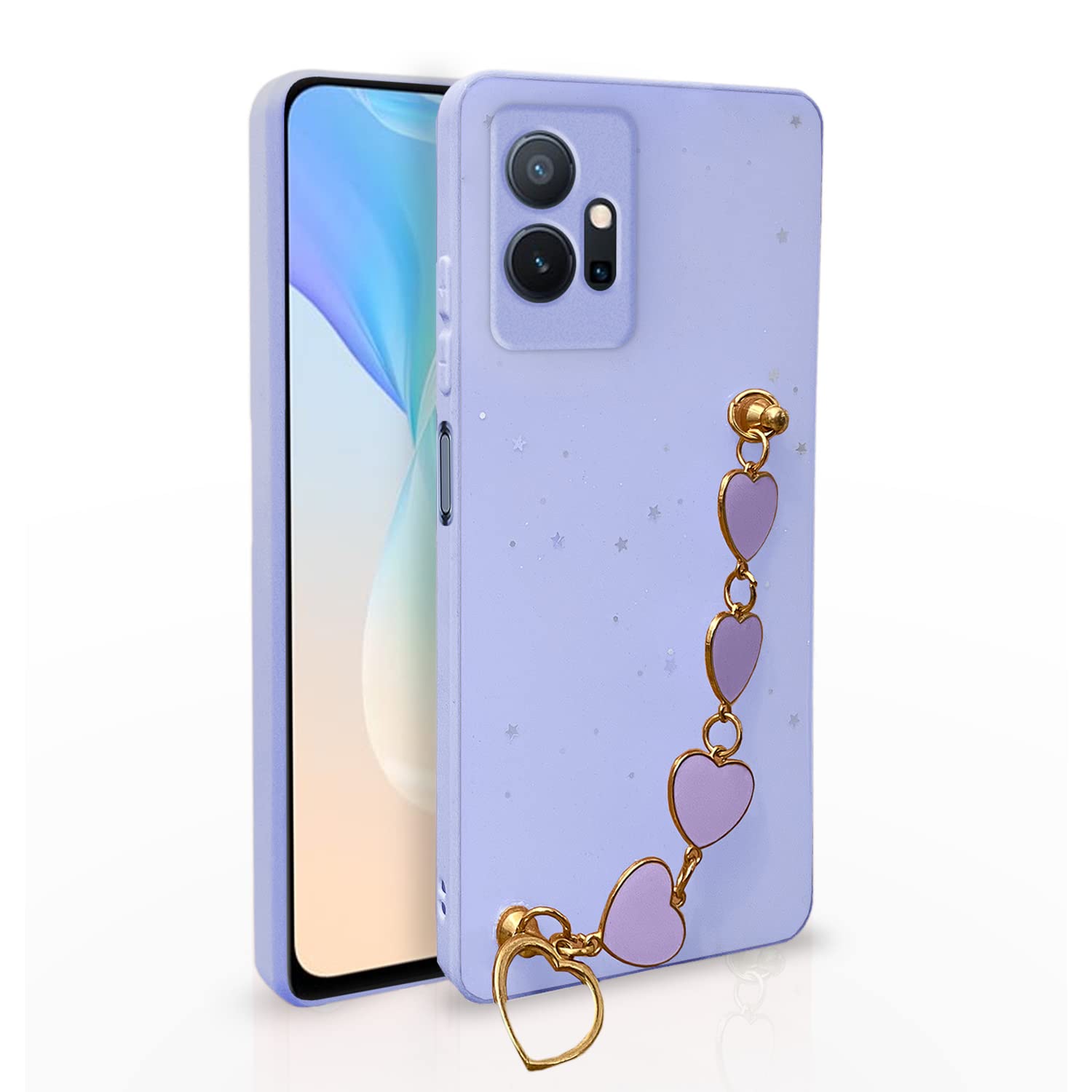 Vivo T1/Y75/iQOO Z6 5G Chain phone cover in purple by Pikkme