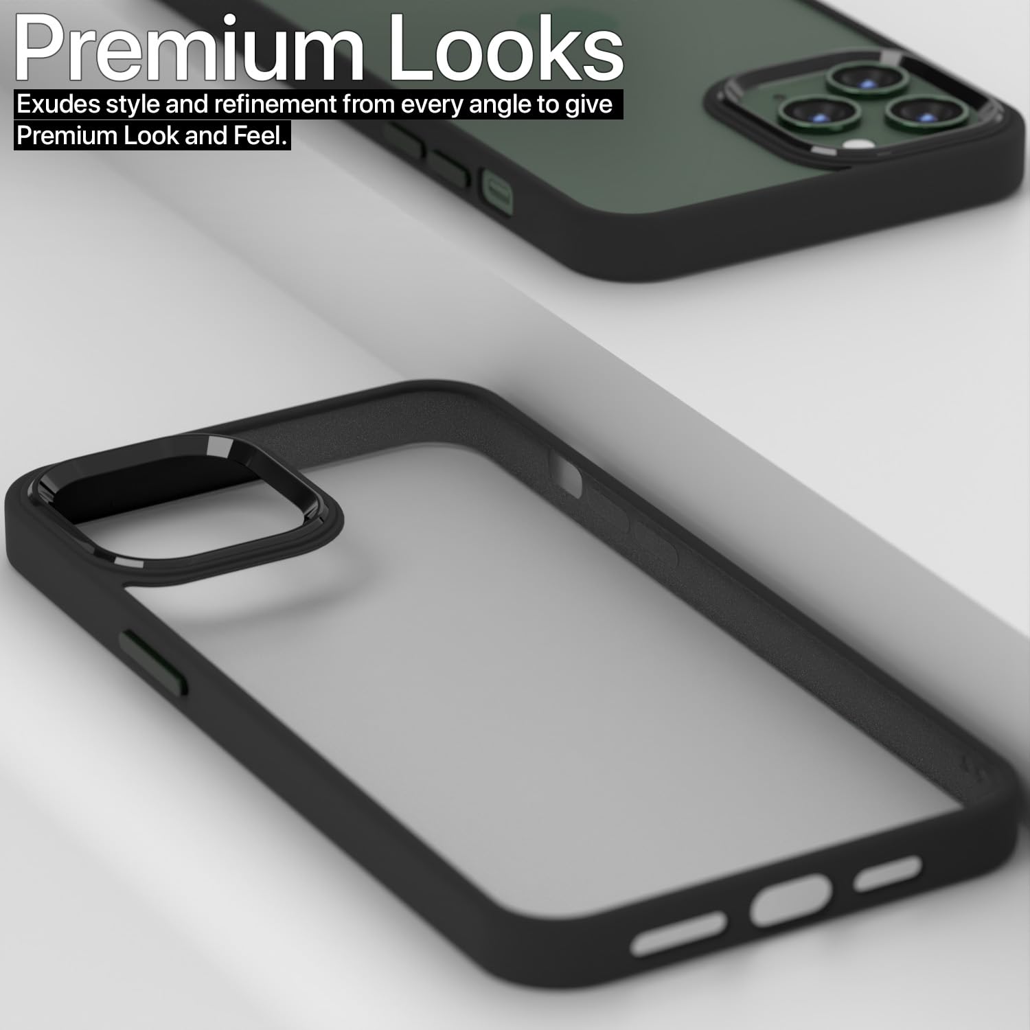 Pikkme iPhone 11 Pro Chrome Metal Ring Back Cover (Black)