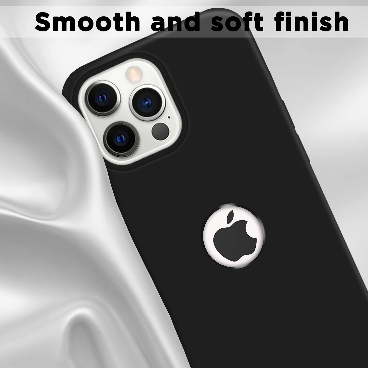 Pikkme iPhone 12 Pro Max Super Soft Silicone Back Cover (Black)