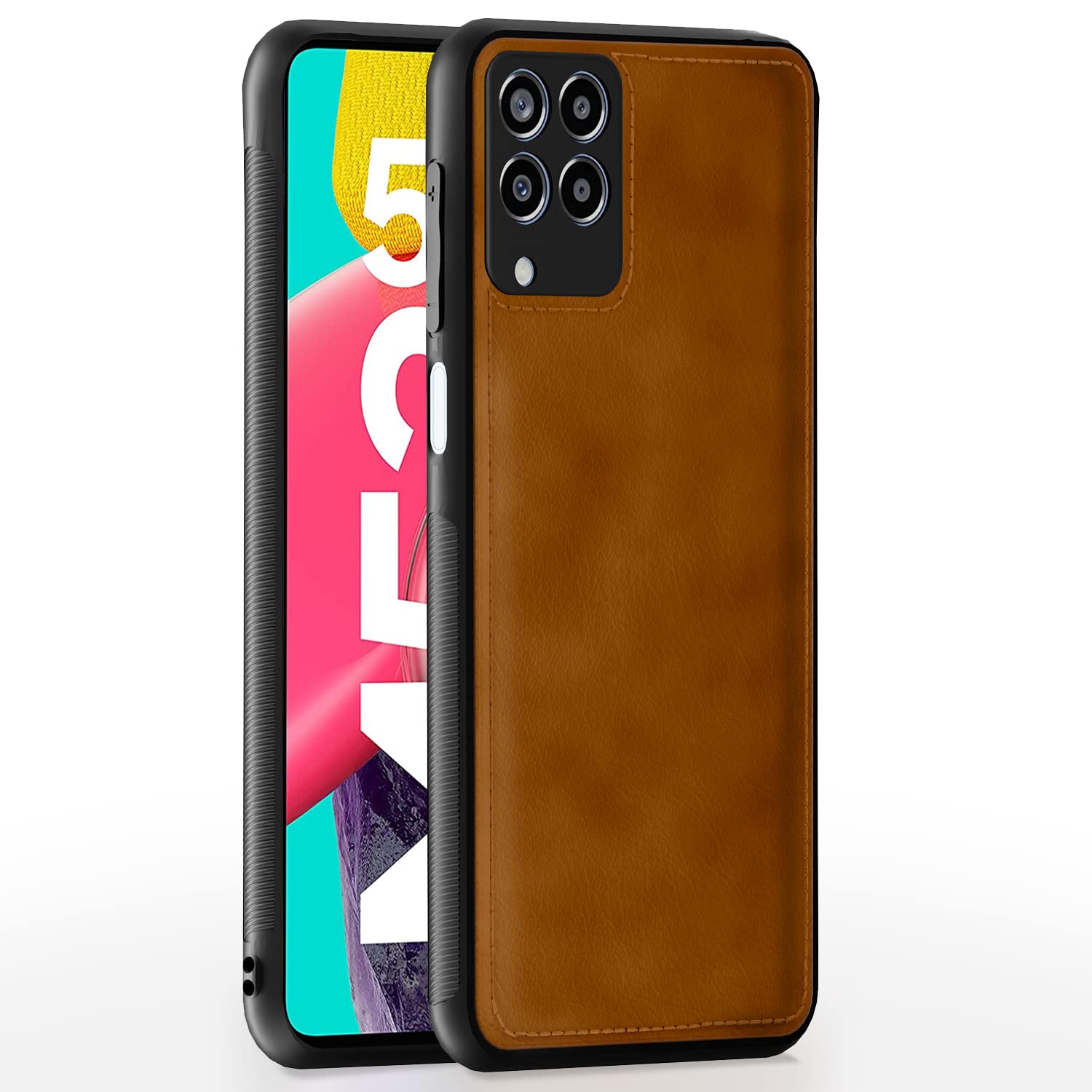 Samsung Galaxy M53 5G Leather Back Cover – Brown