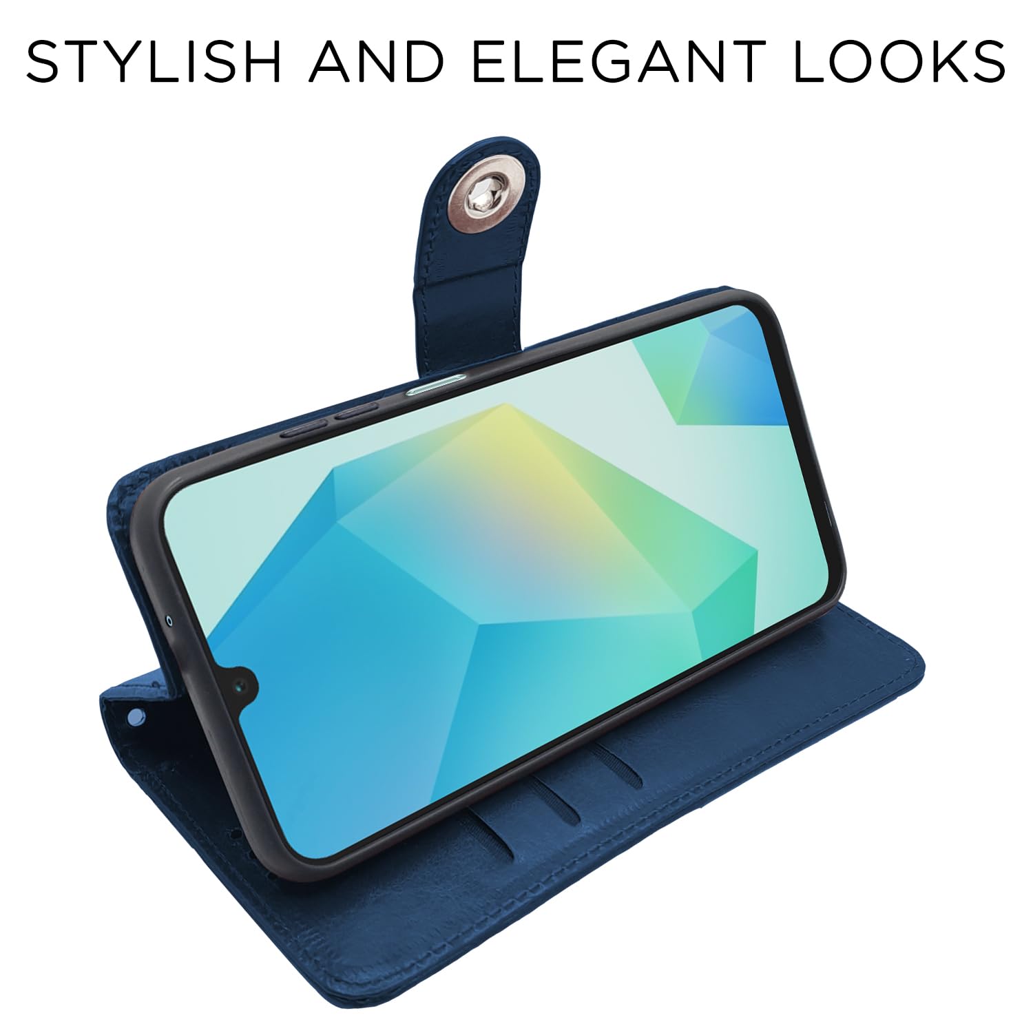 Pikkme blue Button mobile flip cover for Samsung A16 5G – photo 3