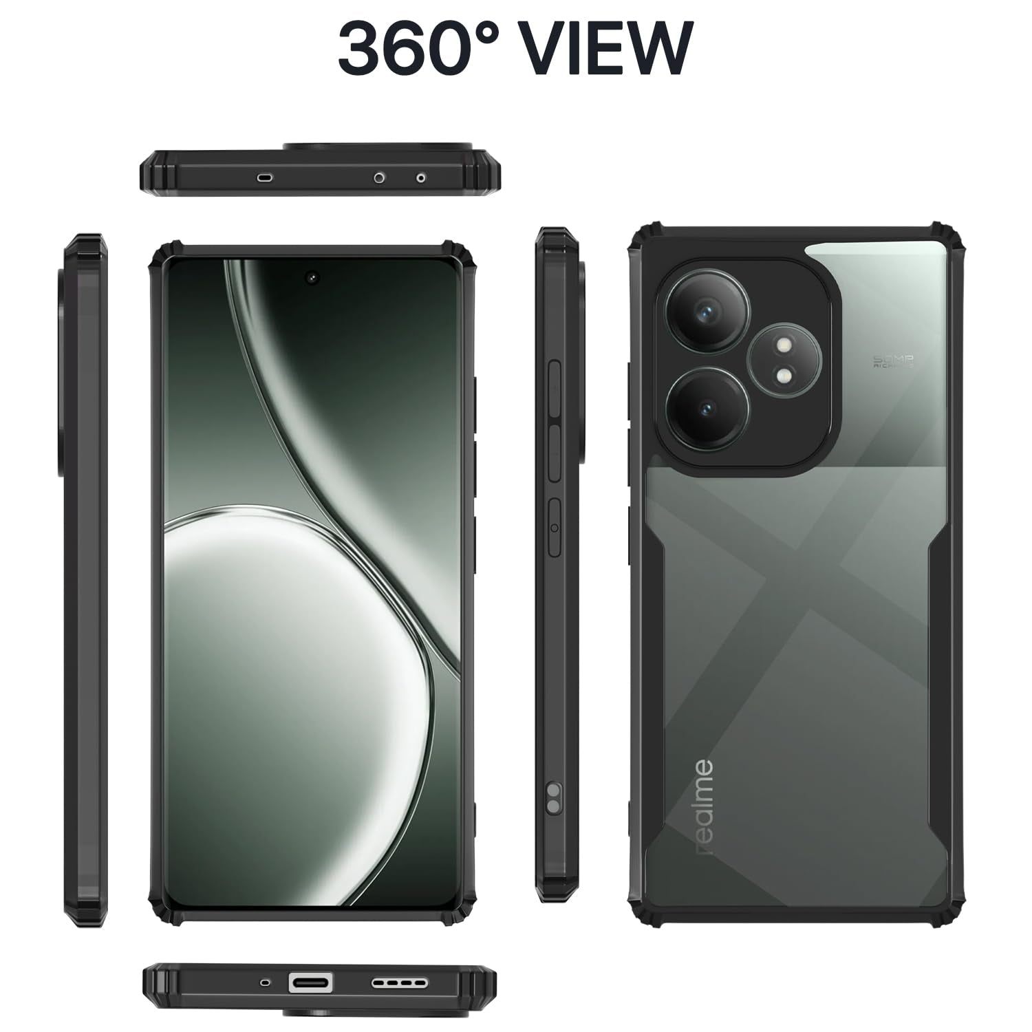 Realme GT 6T 5G mobile back cover in black by Pikkme – photo 2