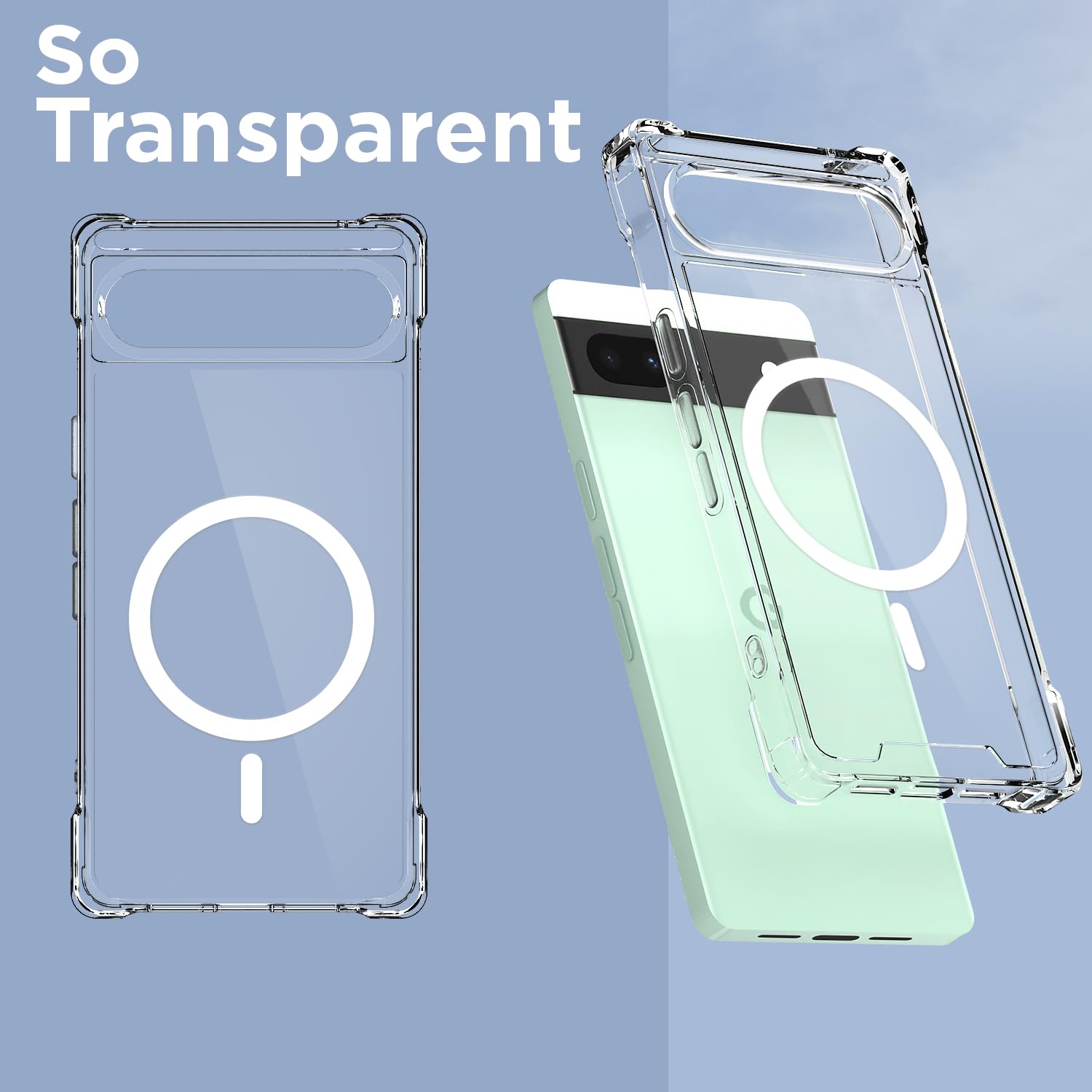 Pikkme Google Pixel 6A 5G MagSafe transparent mag-safe back cover – photo 2