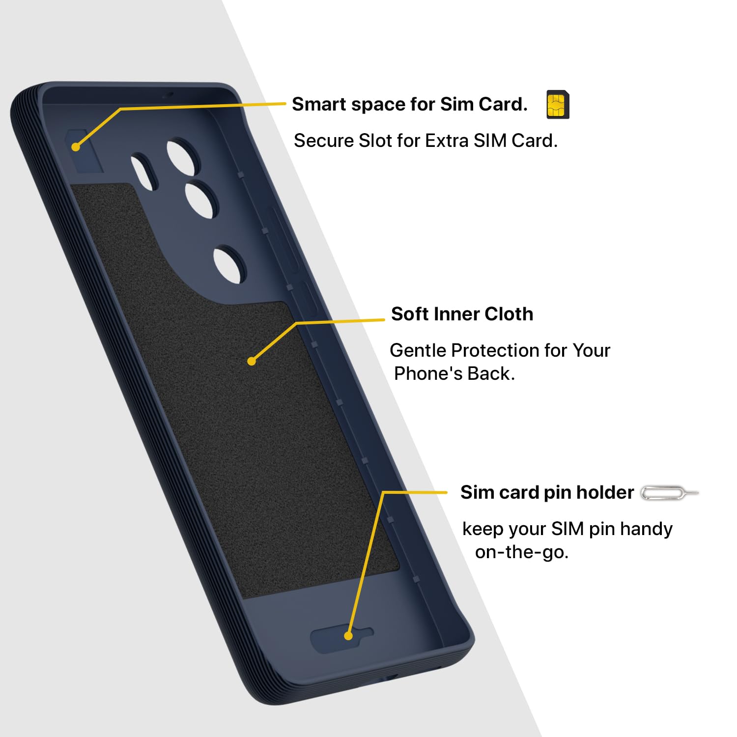 Pikkme Vivo V40e / iQOO Z9s 5G Gencase Back Cover (Blue)
