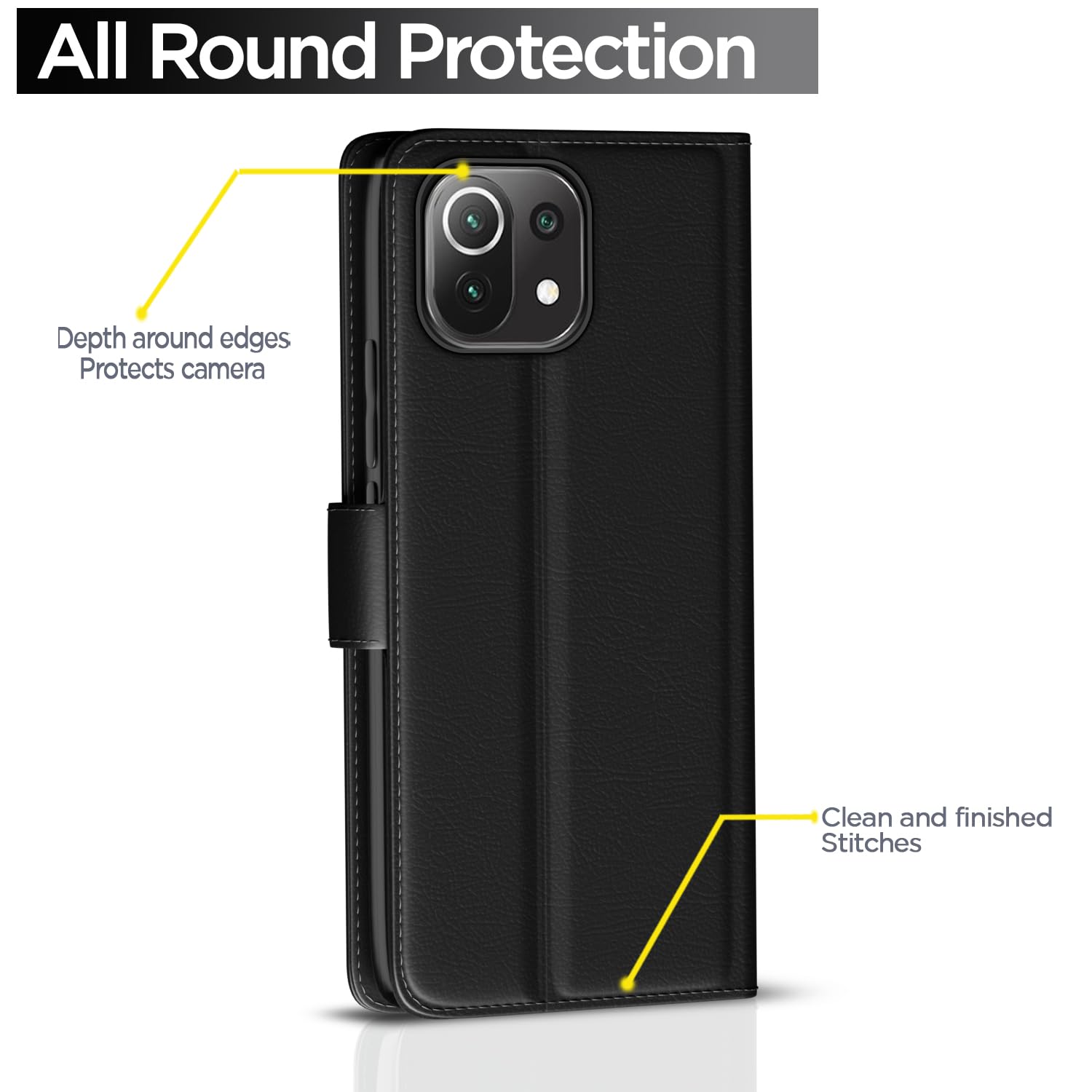 Pikkme black Wallet flip cover for Mi 11 Lite – photo 4
