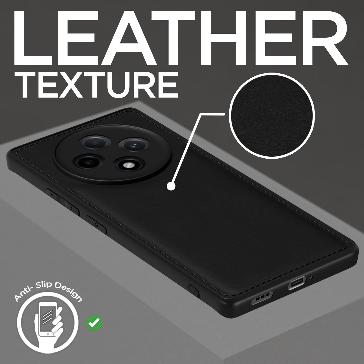 Pikkme Oppo F27 Pro Plus 5G Leatherback Back Case | Black