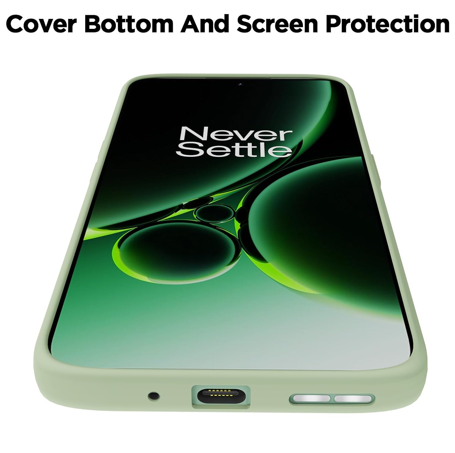 Pikkme OnePlus Nord 3 5G Super Soft Silicone Back Cover (Mint Green)