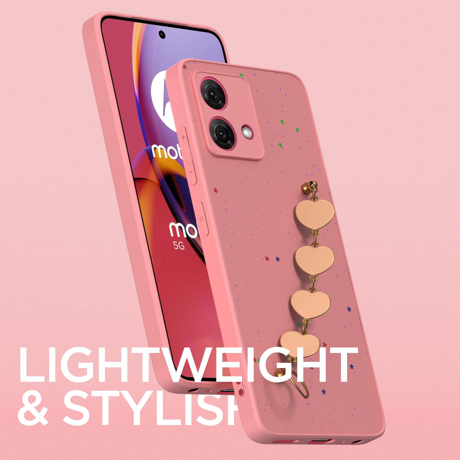 Moto G84 5G Chain phone cover in pink by Pikkme – photo 6