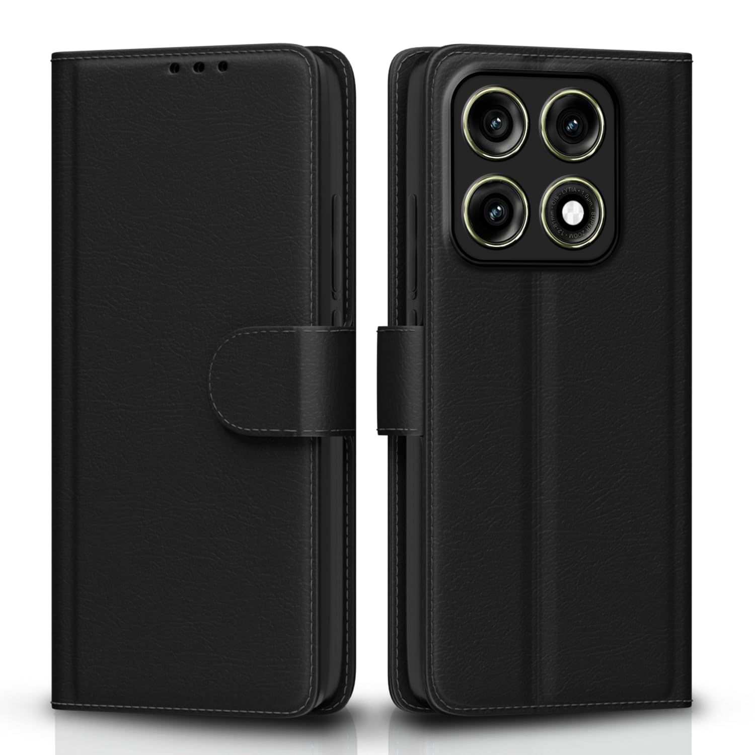 Moto Edge 70 Pro 5G Wallet mobile flip cover in black by Pikkme