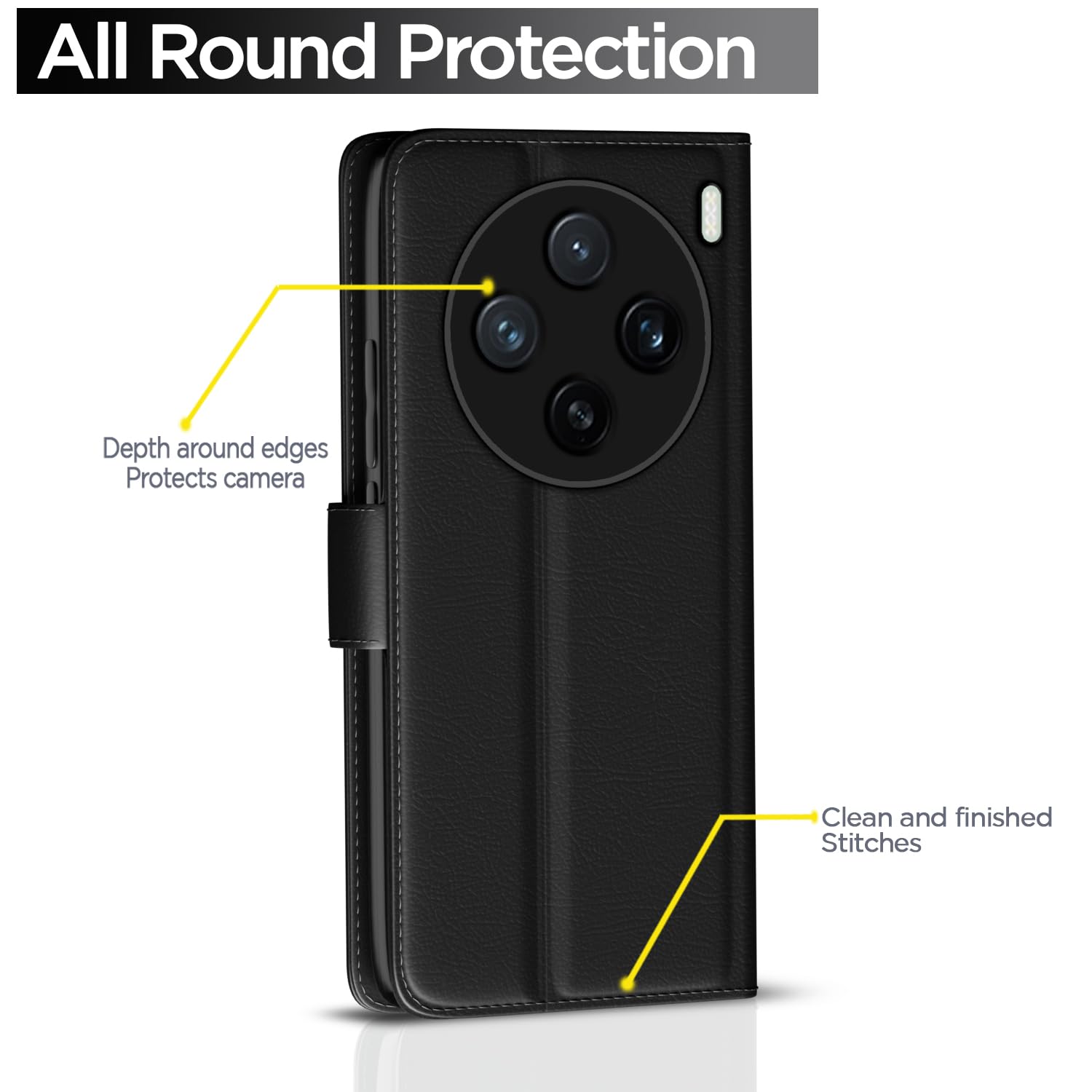 Pikkme Vivo X200 5G black wallet flip cover – photo 4