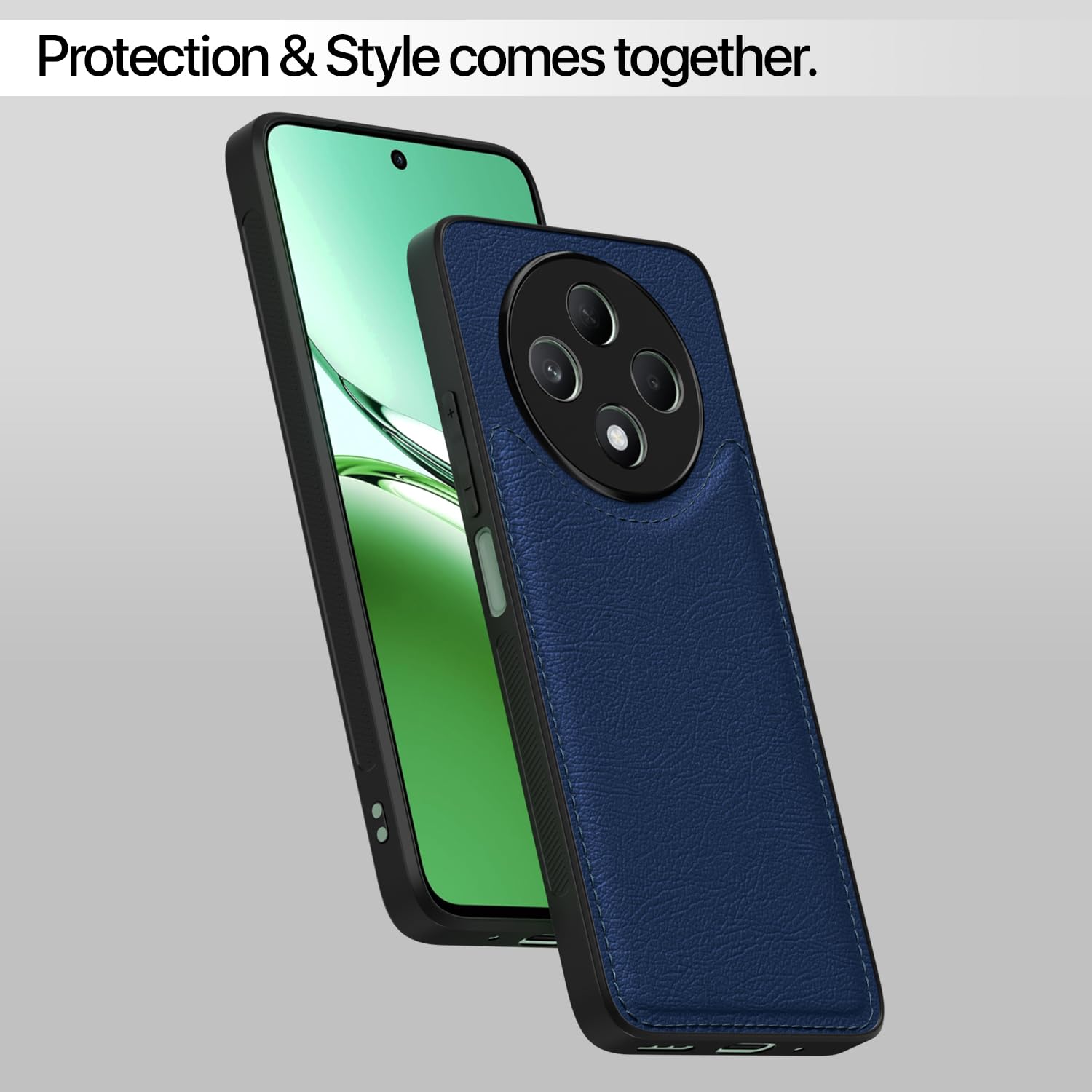 Pikkme Oppo F27 5G Leatherback Back Case | Blue