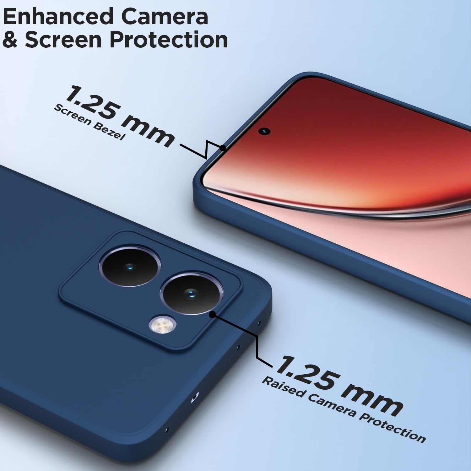 Pikkme Realme P3 Ultra 5G Soft Matte Silicone Shockproof Case (Blue)