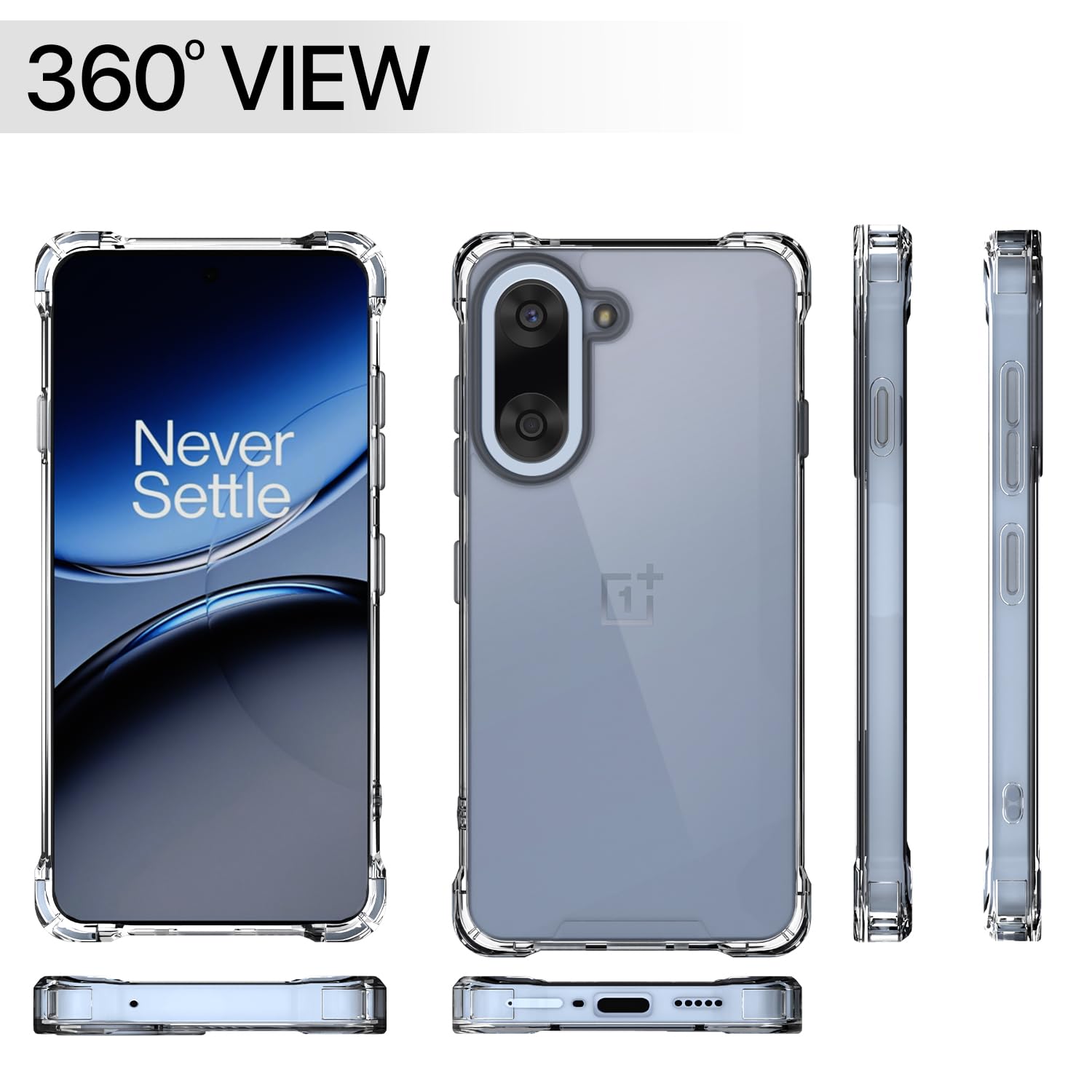 Pikkme OnePlus Nord CE 5 5G PC + TPU Crystal Clear Transparent Back Cover (Transparent)