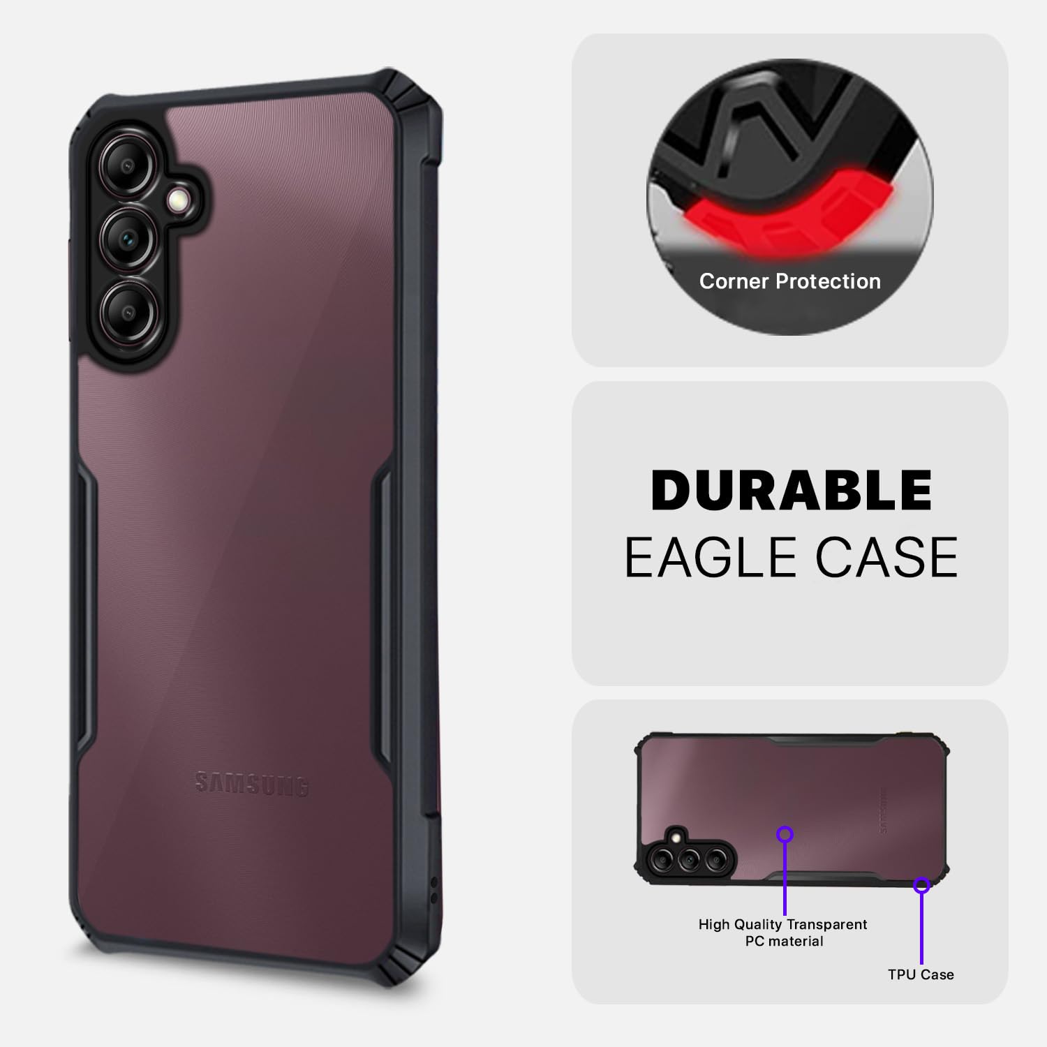 Pikkme Samsung Galaxy M14 5G Eagle Back Cover (Black)
