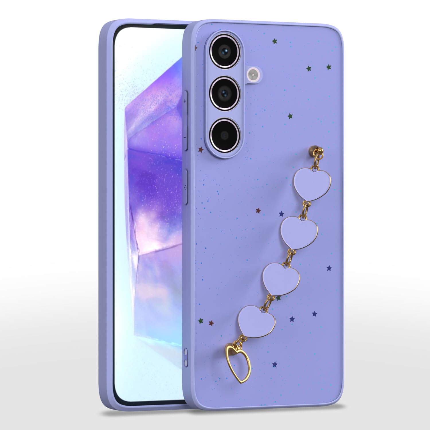 Pikkme Samsung Galaxy A55 5G Chain Back Cover (Purple)