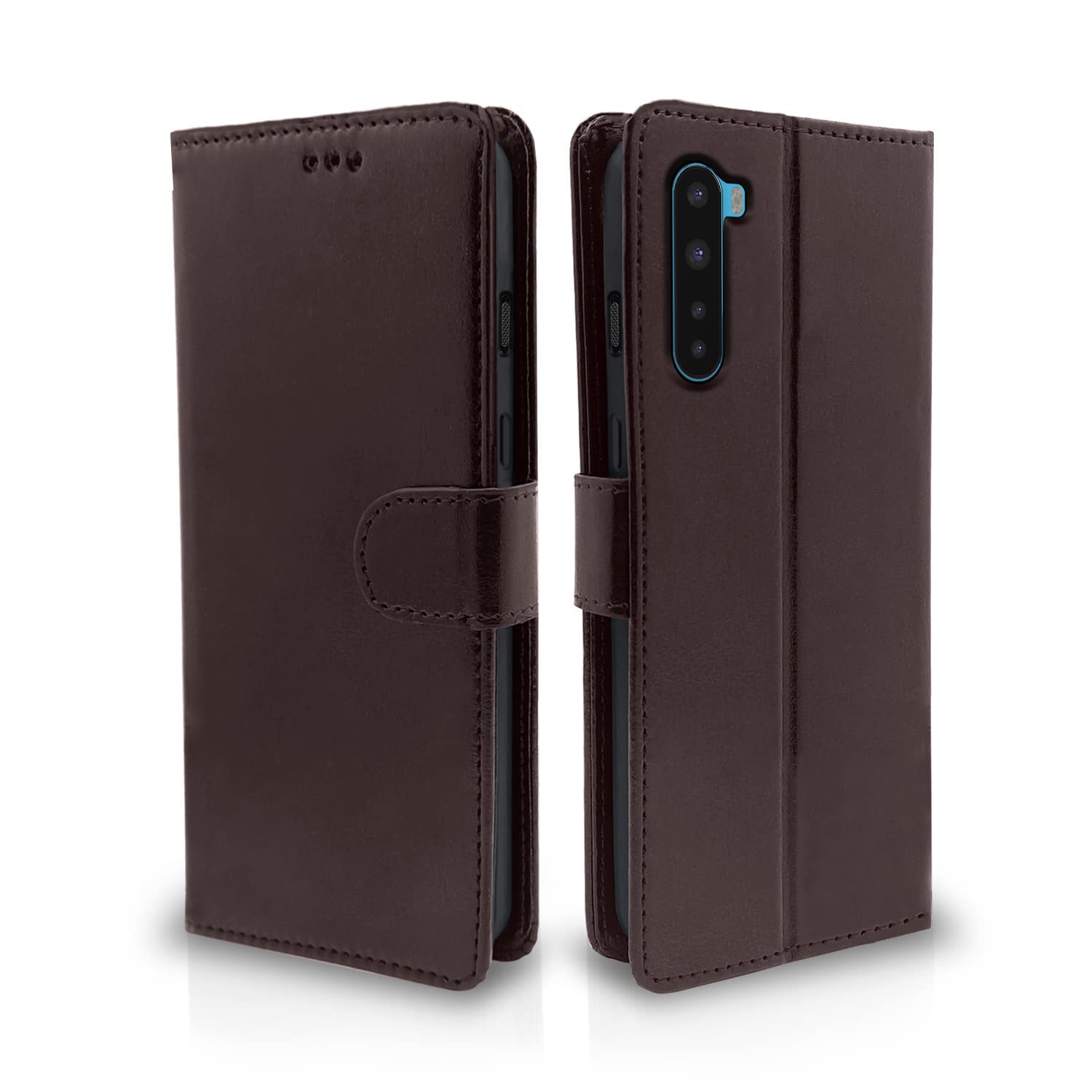 Pikkme OnePlus Nord Vintage Flip Cover (Coffee)