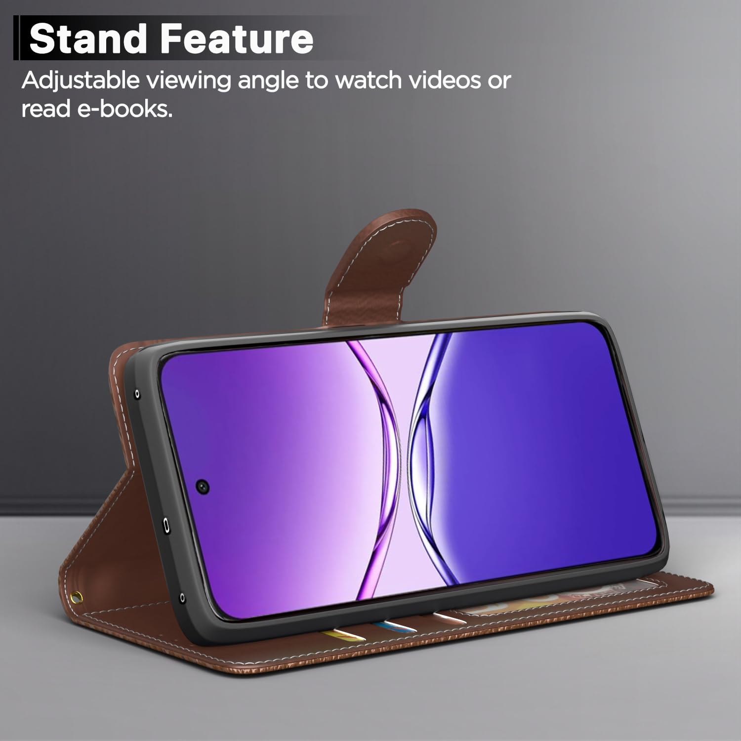 Pikkme Oppo F29 Pro 5G Contrast Double Flip Cover (Tan)