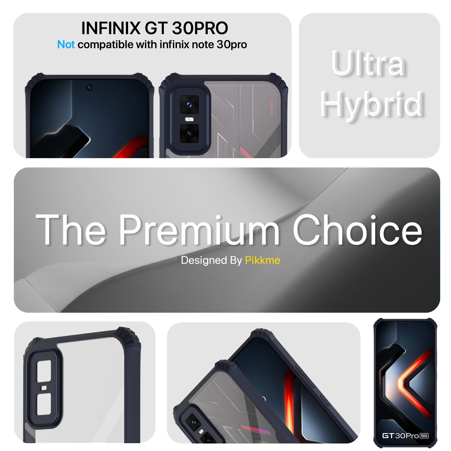 Pikkme Infinix GT 30 Pro 5G Eagle Crystal Clear Transparent Back Cover (Blue)