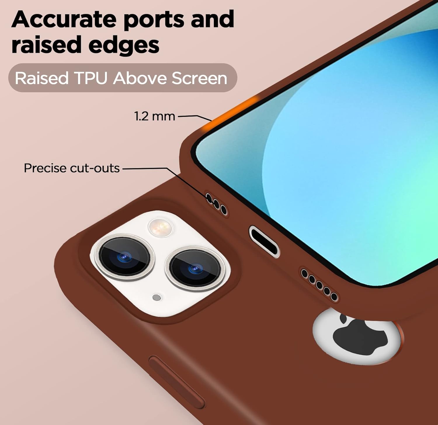 Pikkme iPhone 13 Mini Silicone Back Cover (Brown)