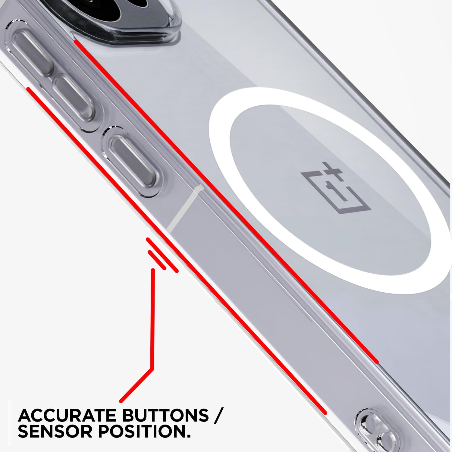 Pikkme OnePlus 13s 5G Mag-Safe Shockproof PC + TPU Back Cover (Transparent)