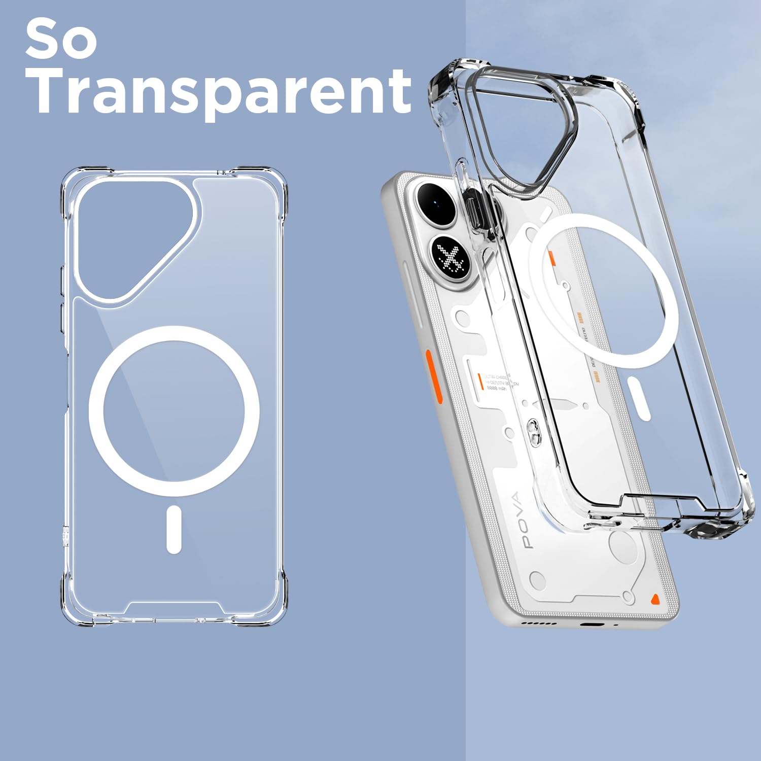 Pikkme transparent mag-safe mobile cover for Tecno Pova 8 5G – photo 2