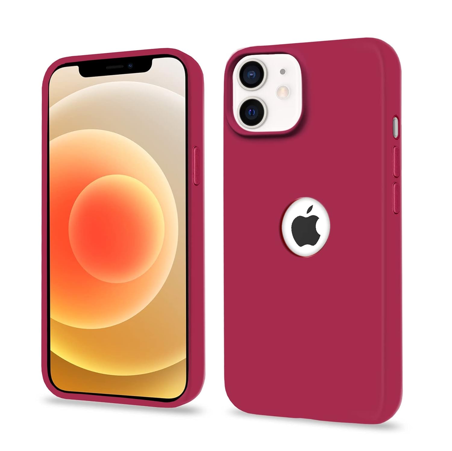 Pikkme iPhone 12 Mini Super Soft Silicone Back Cover (Rose Red)