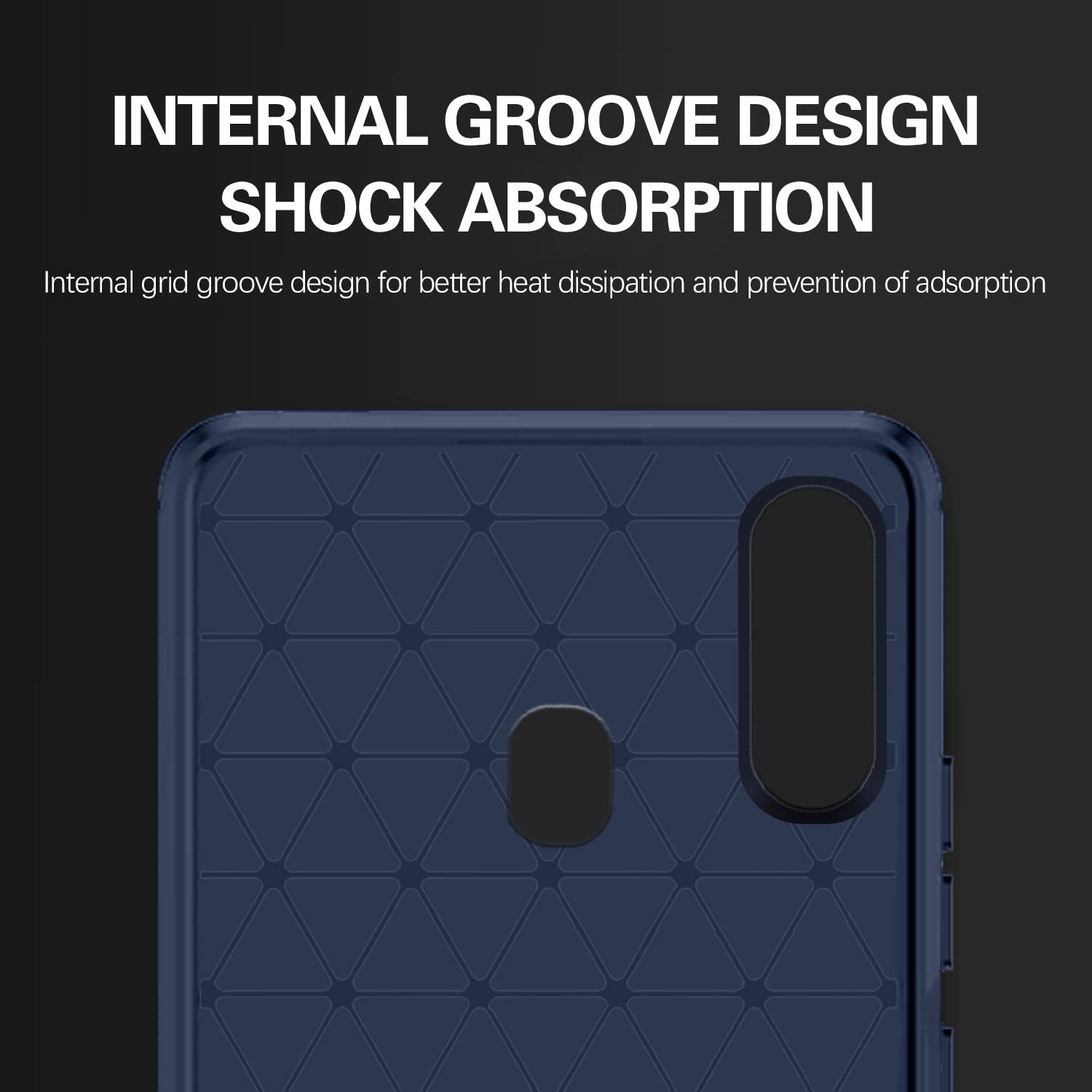 Pikkme Samsung Galaxy A30/ A20/ M10S Hybrid Carbon Fiber Back Cover | Blue