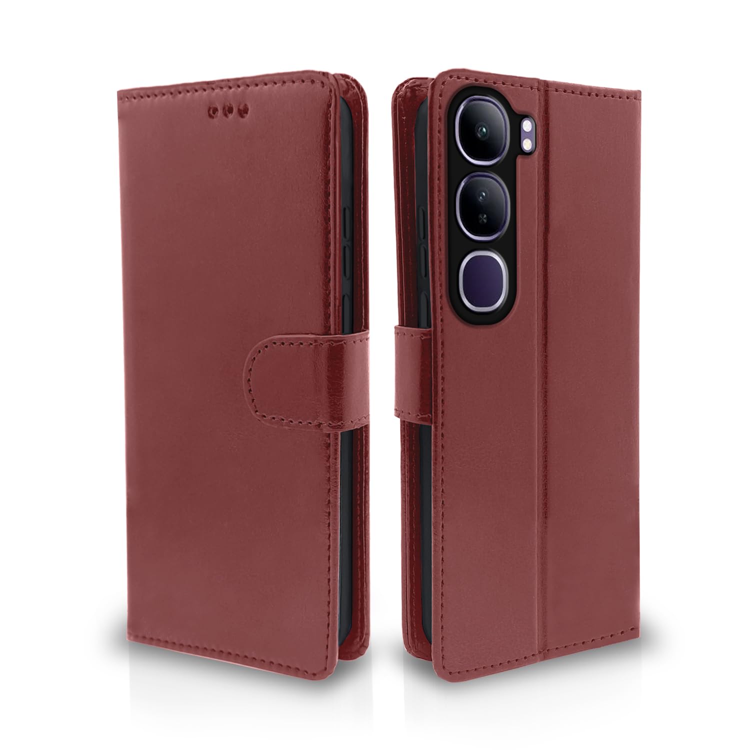 Vivo Y300 5G Brown Vintage Flip Cover