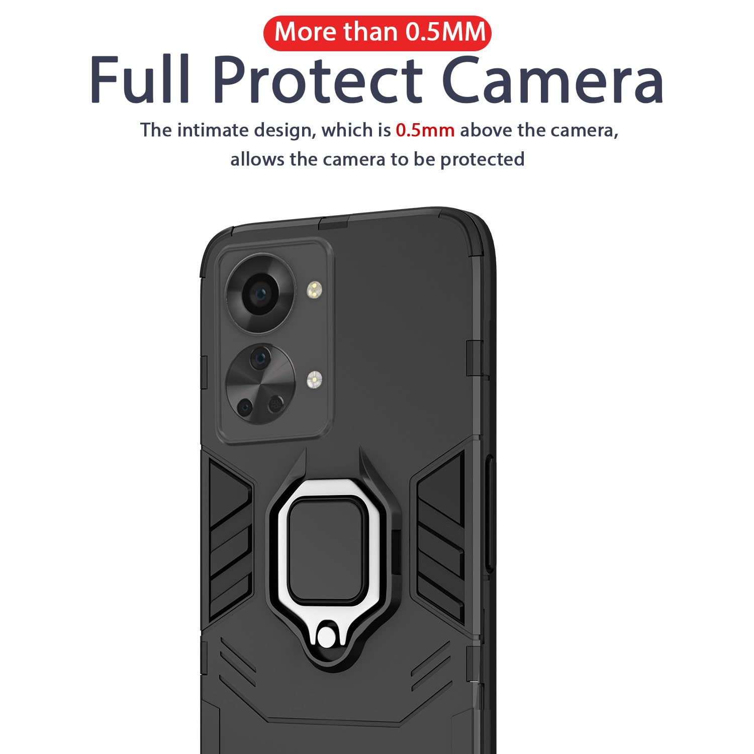 Pikkme OnePlus Nord 2T 5G D5 Tough Armor Back Cover | Black