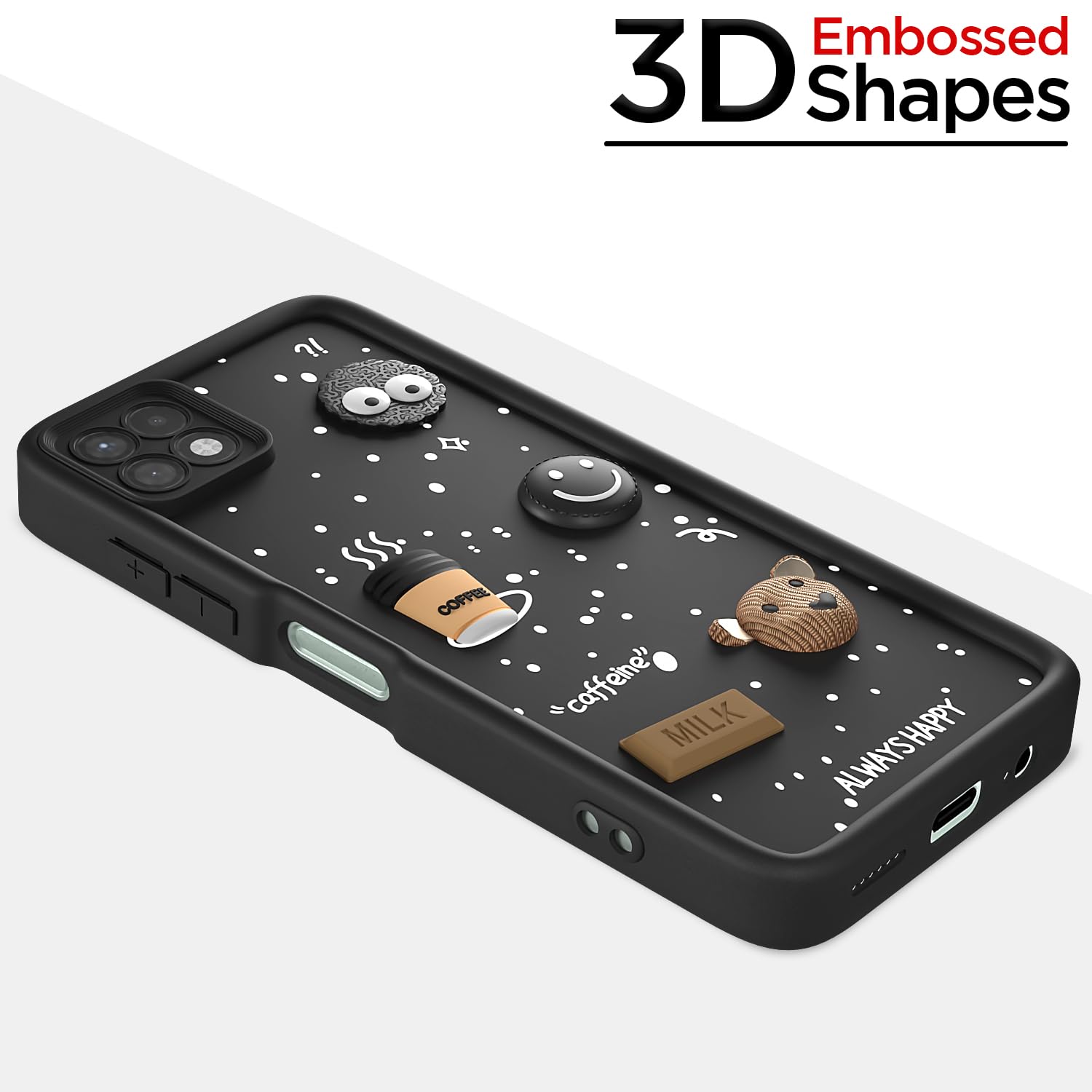 Pikkme black Silicone mobile cover for Samsung A22 5G/3D – photo 3