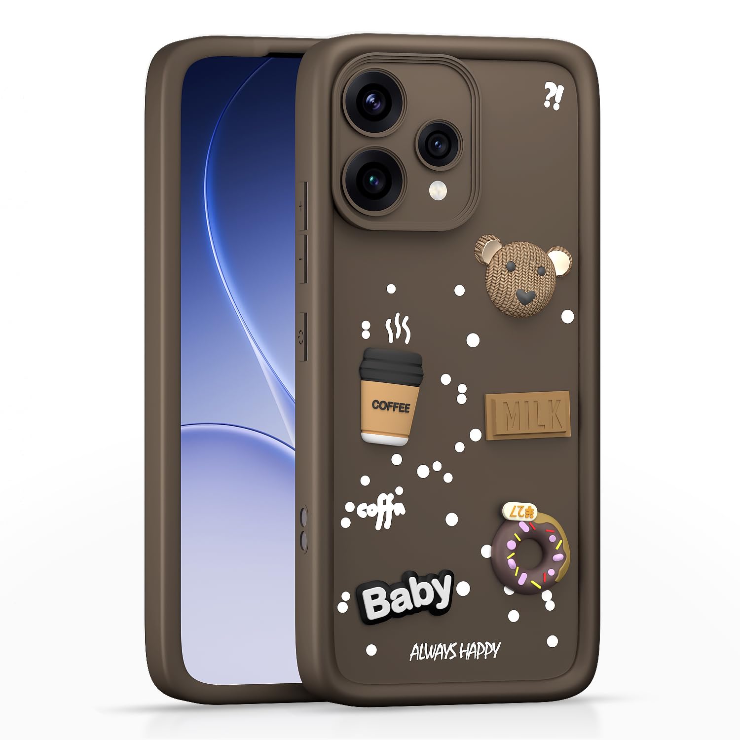 Brown Silicone phone cover for Oppo Reno 15 5G/3D – Pikkme