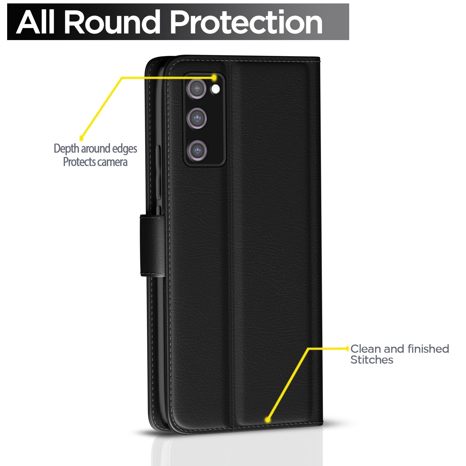 Pikkme black Wallet flip cover for Samsung S20 FE/S20 FE 5G – photo 4