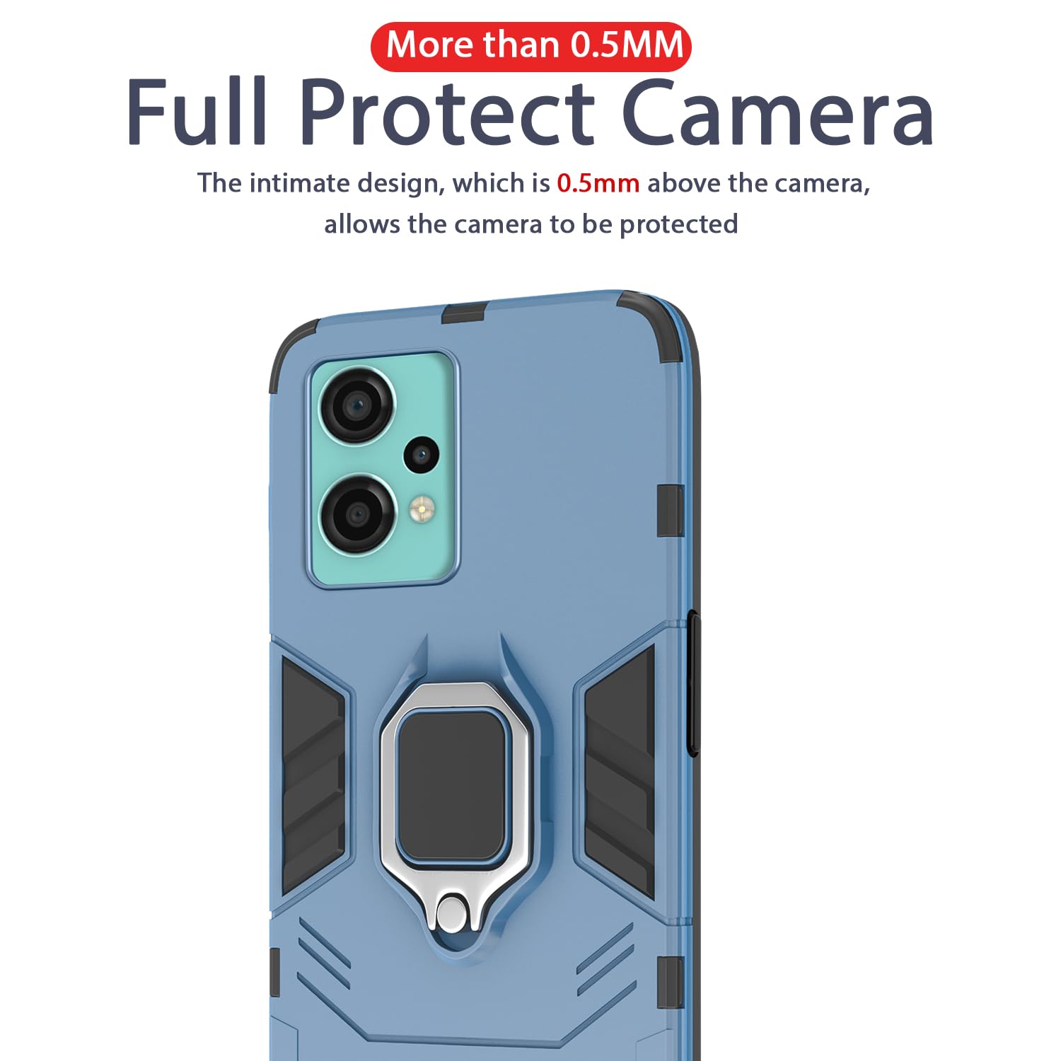 Pikkme OnePlus Nord Ce 2 Lite 5G D5 Tough Armor Back Cover | Blue