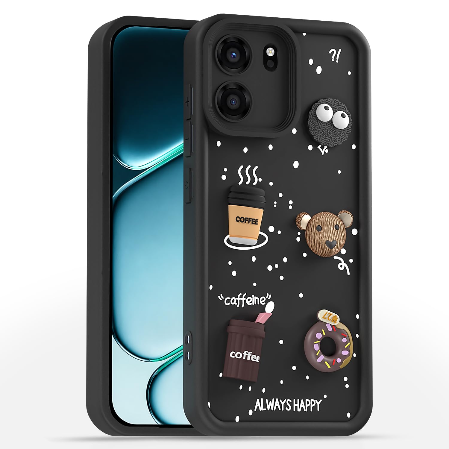 Pikkme black phone cover for OnePlus Nord CE 6 5G/3D